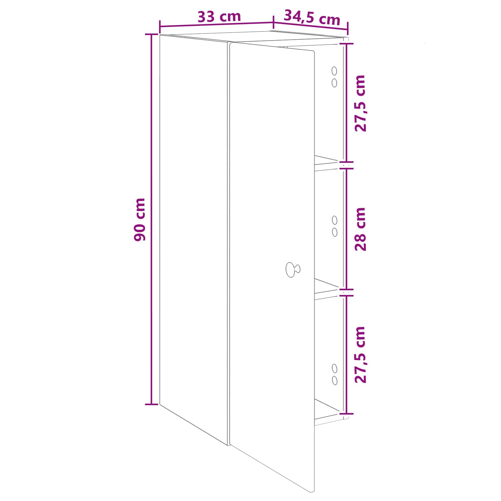 Armoire Murale Bois ancien 33 x 34,5 x 90 cm Bois d'ingénierie - XIOS