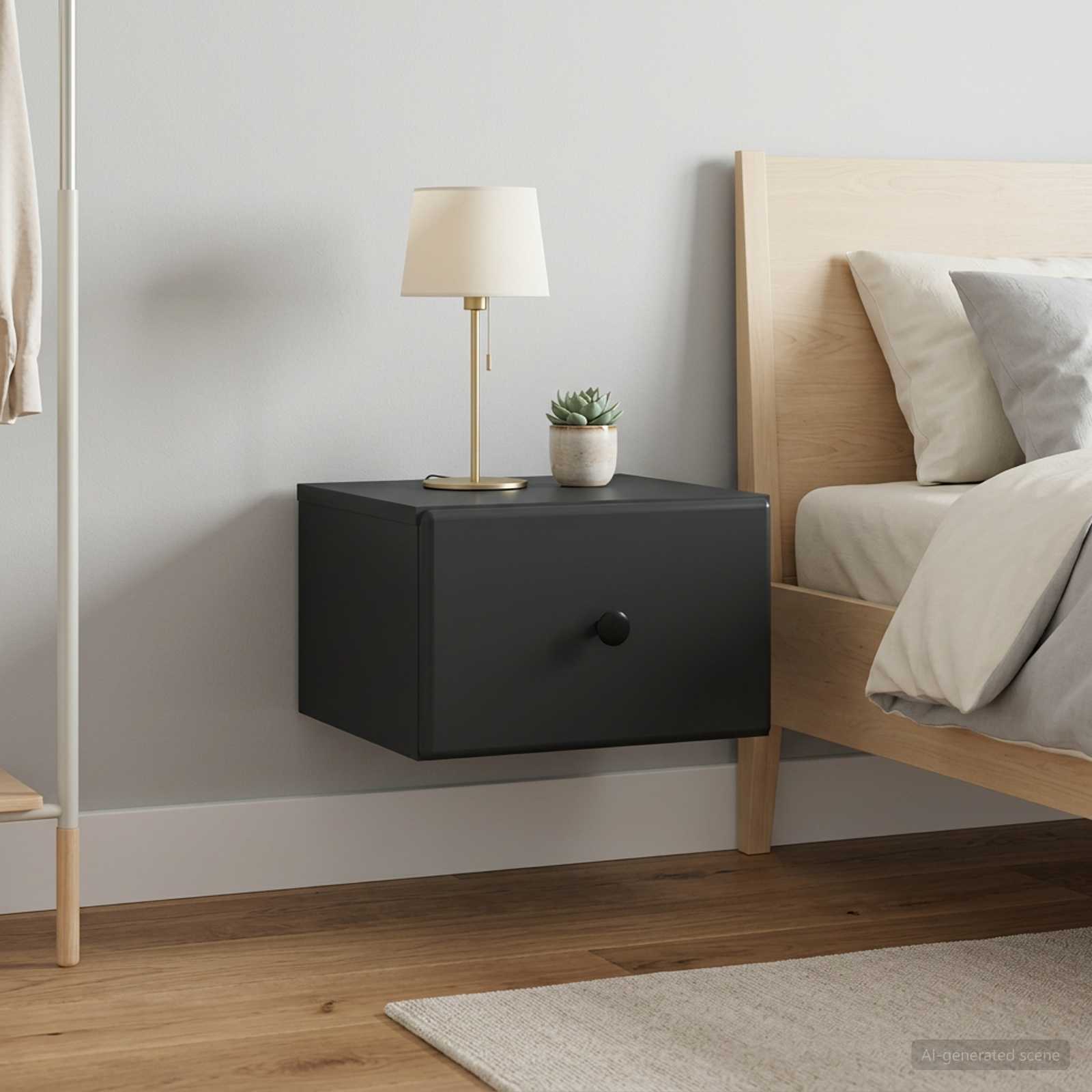 Cabinet de chevet mural 2 pcs Noir 34,5 x 33 x 20 cm - XIOS