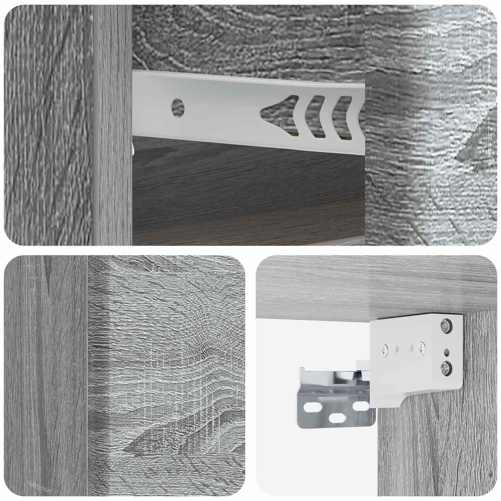 Cabinet de chevet mural 2 pcs Sonoma gris 34,5 x 33 x 20 cm - XIOS
