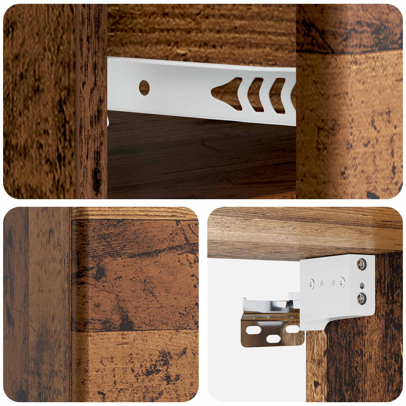 Cabinet de chevet mural 2 pc Bois ancien 34,5 x 33 x 20 cm - XIOS