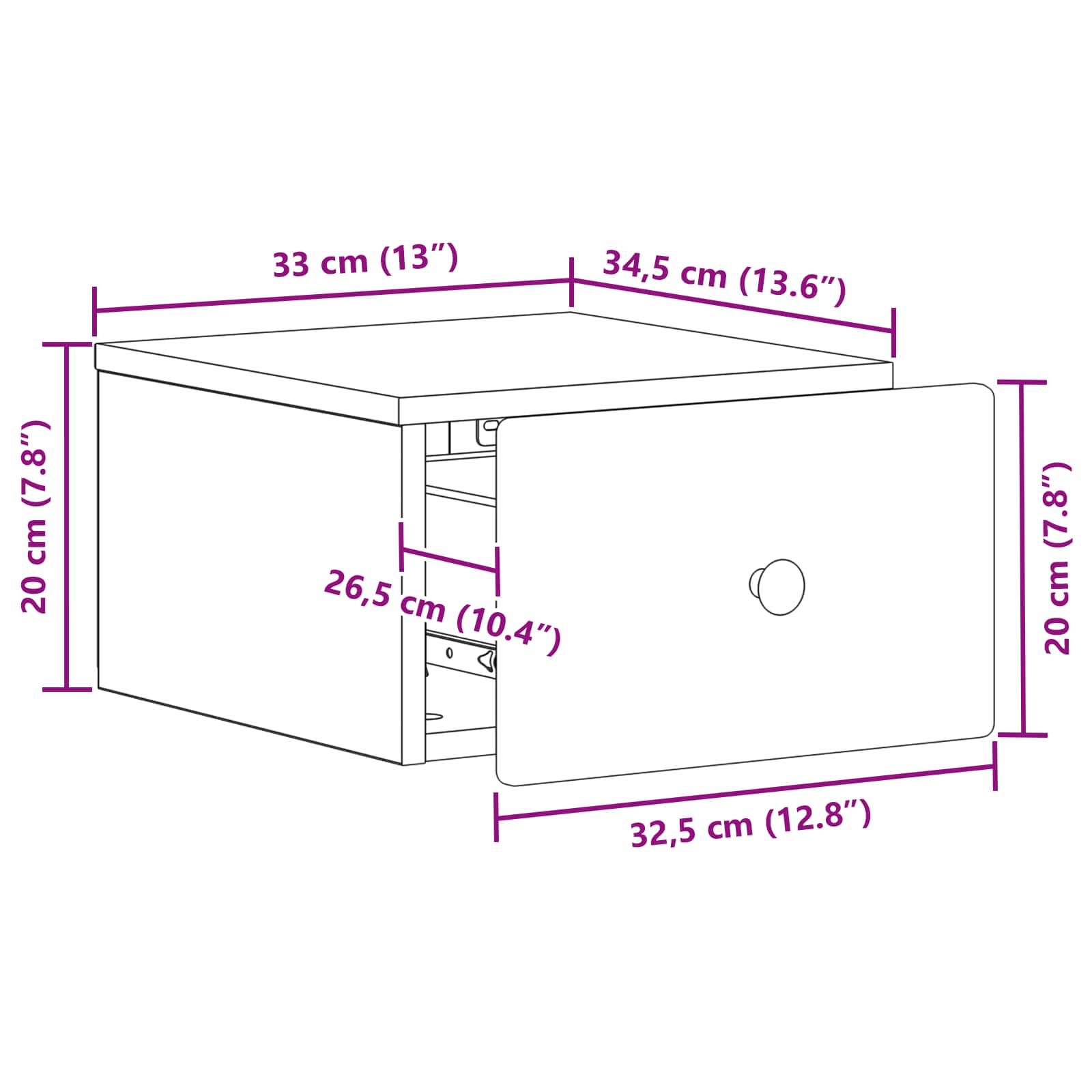 Cabinet de chevet mural 2 pcs Chêne artisanal 34,5 x 33 x 20 cm - XIOS
