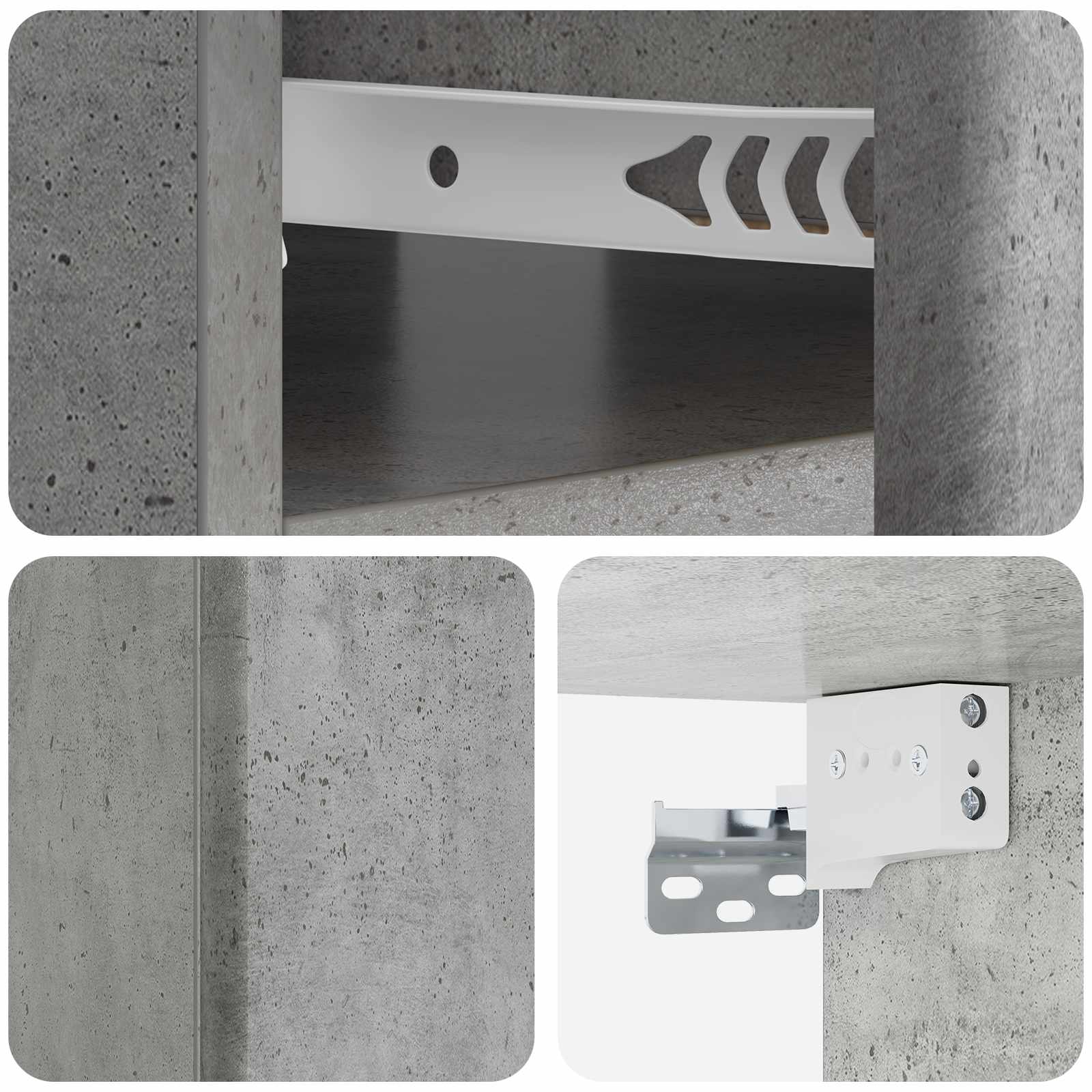 Cabinet de chevet mural Gris béton 49 x 34,5 x 20 cm - XIOS