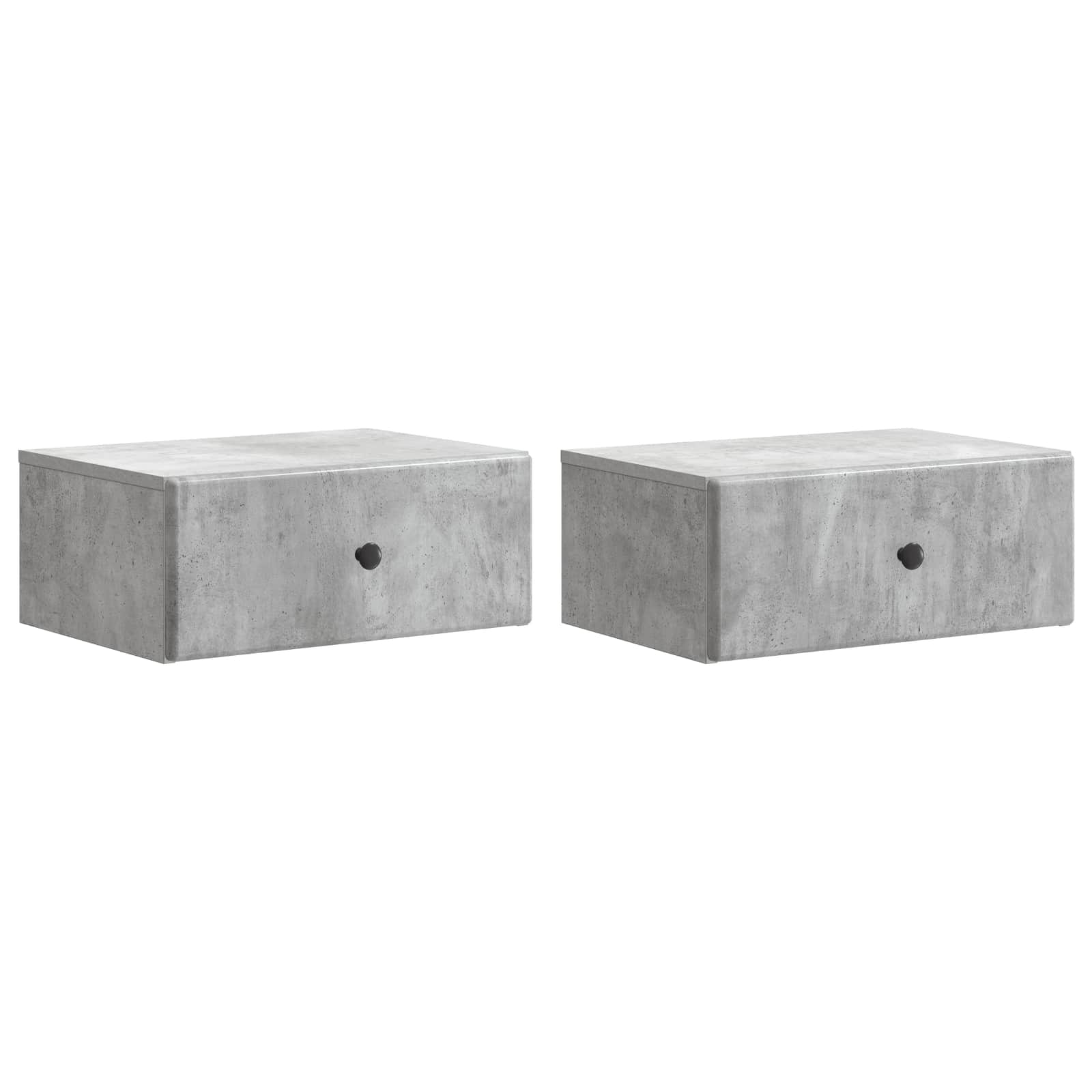 Cabinet de chevet mural 2 pcs Gris béton 49 x 34,5 x 20 cm - XIOS