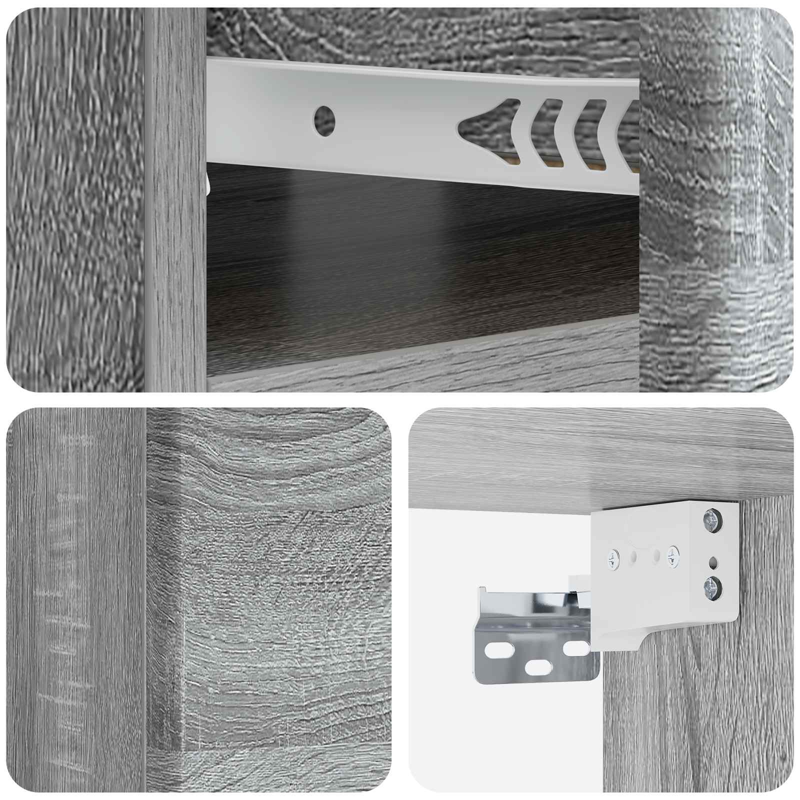 Cabinet de chevet mural 2 pcs Sonoma gris 49 x 34,5 x 20 cm - XIOS