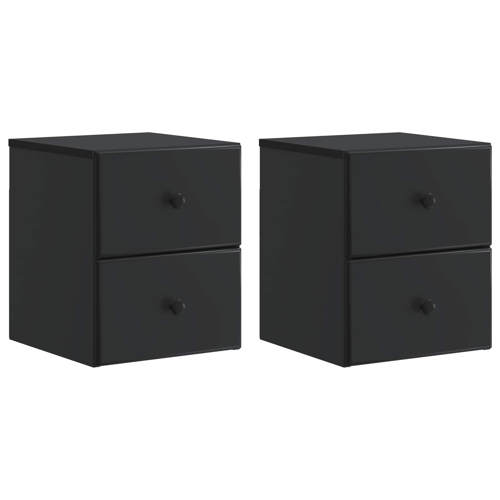 Cabinet de chevet mural 2 pcs Noir 34,5 x 33 x 40 cm - XIOS