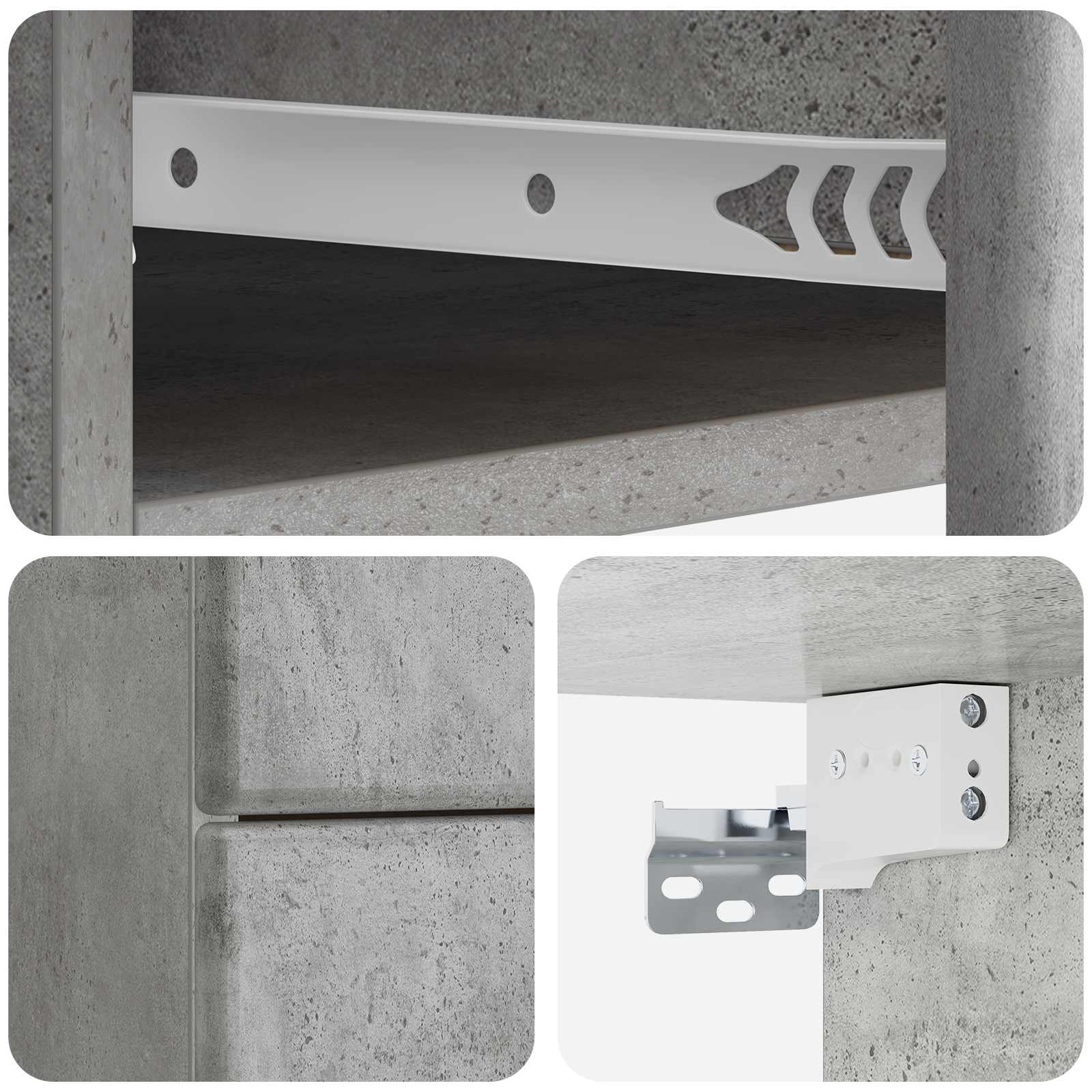 Cabinet de chevet mural 2 pcs Gris béton 34,5 x 33 x 40 cm - XIOS