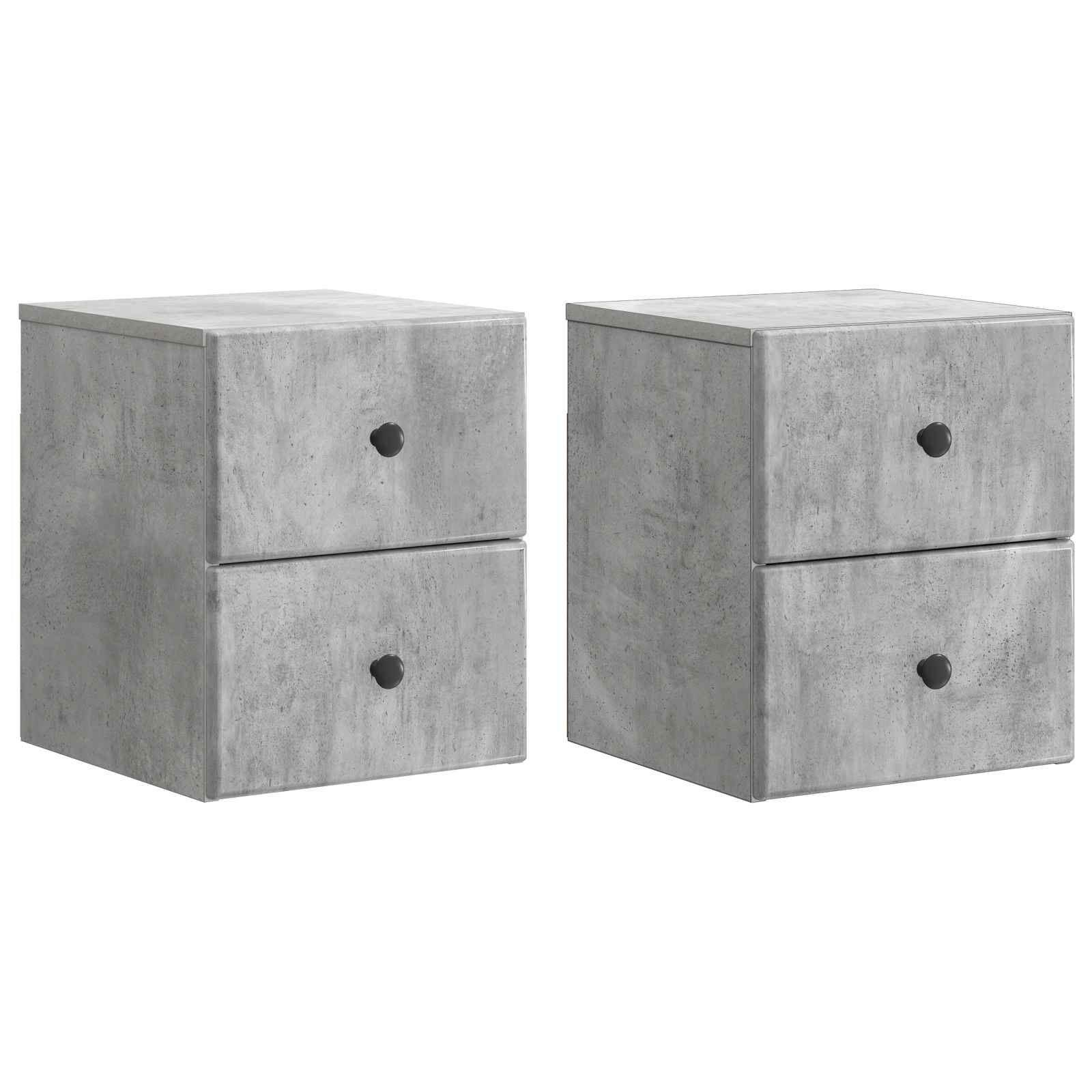 Cabinet de chevet mural 2 pcs Gris béton 34,5 x 33 x 40 cm - XIOS