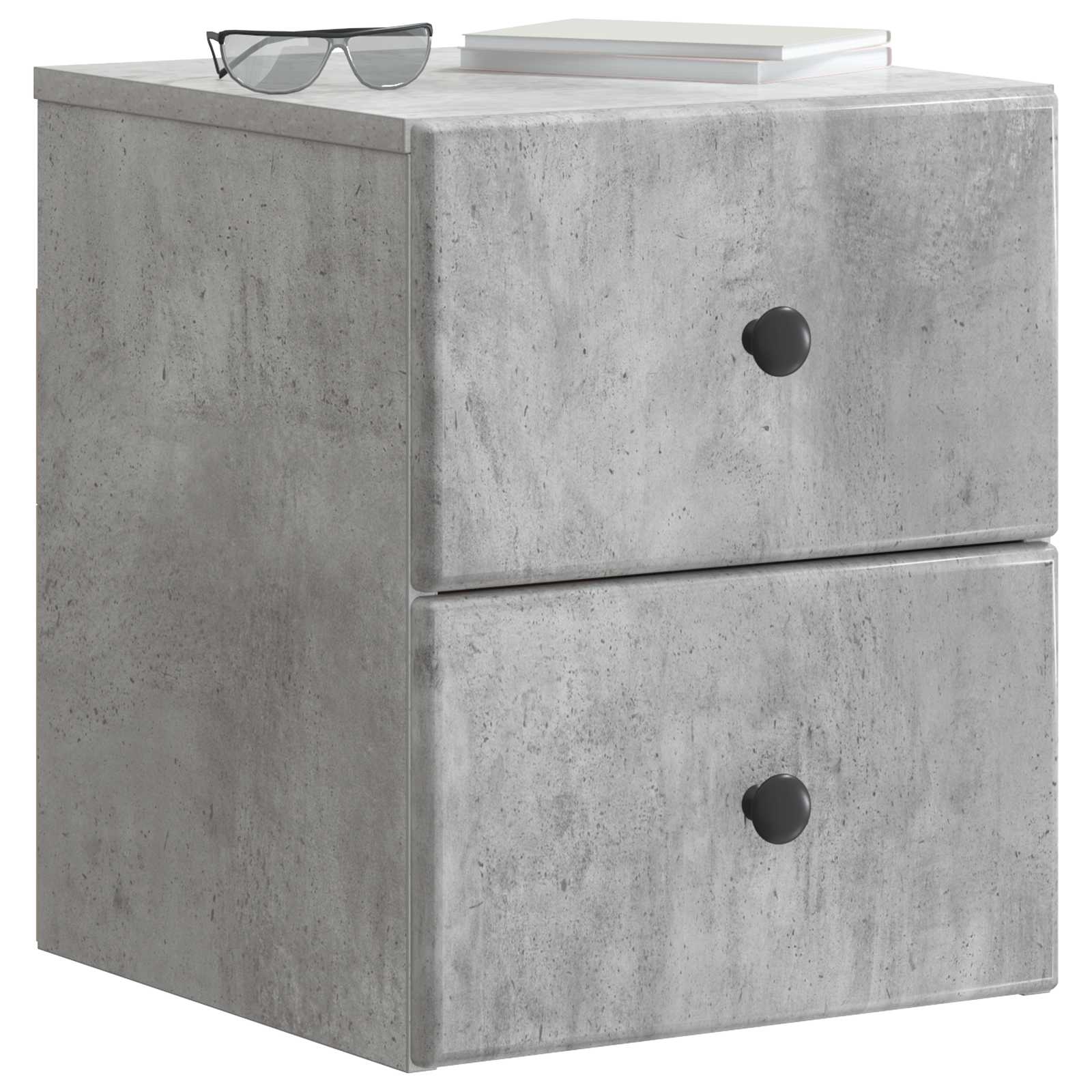 Cabinet de chevet mural 2 pcs Gris béton 34,5 x 33 x 40 cm - XIOS