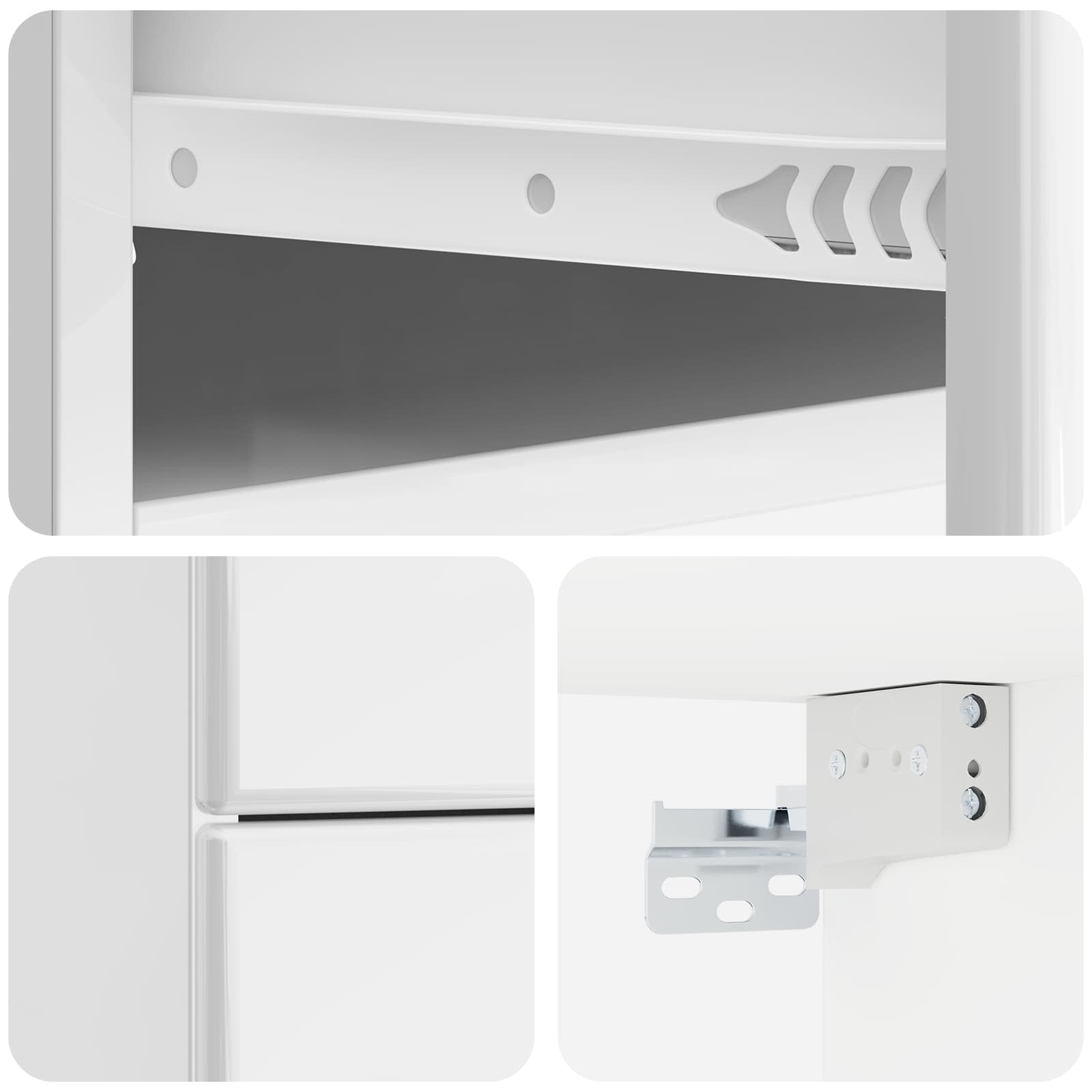 Cabinet de chevet mural 2 pcs Blanc brillant 34,5 x 33 x 40 cm - XIOS