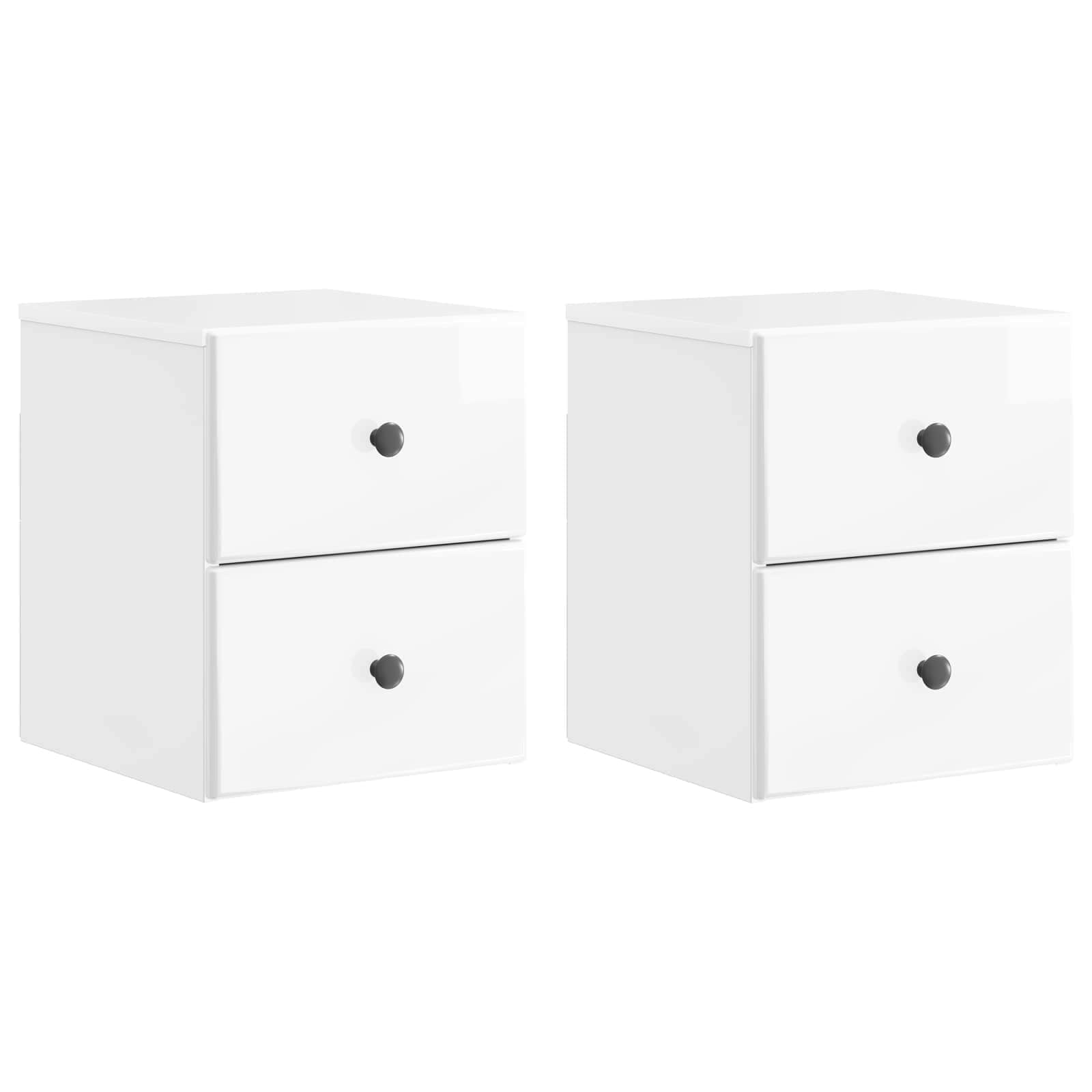 Cabinet de chevet mural 2 pcs Blanc brillant 34,5 x 33 x 40 cm - XIOS