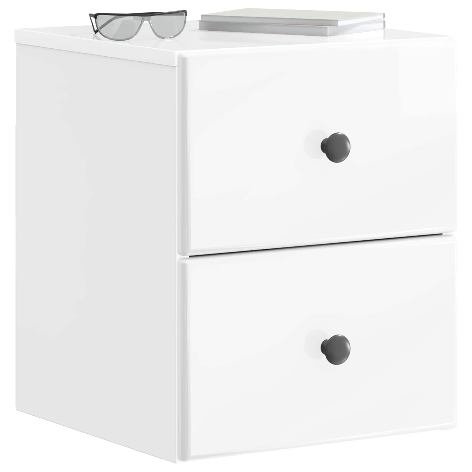 Cabinet de chevet mural 2 pcs Blanc brillant 34,5 x 33 x 40 cm - XIOS