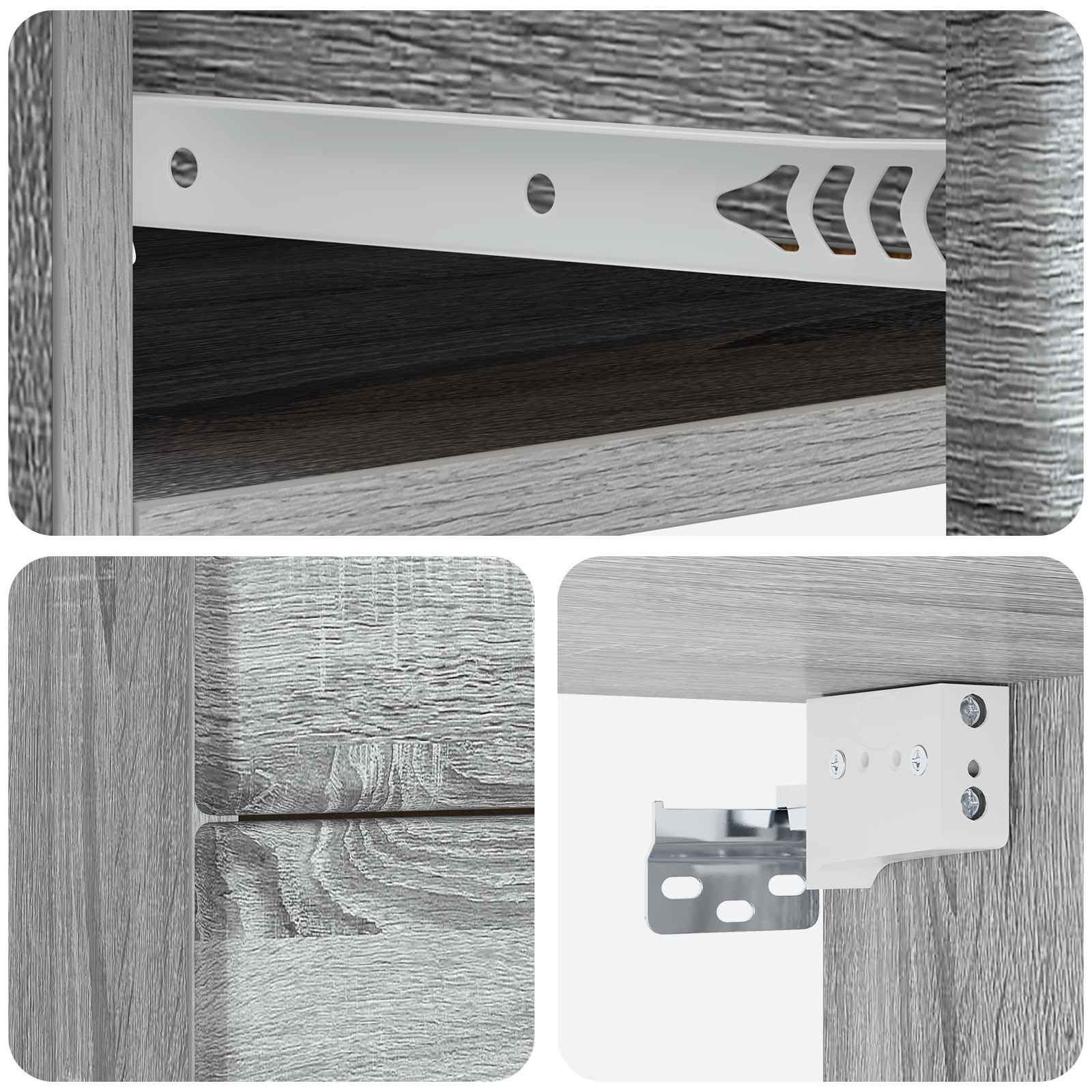 Cabinet de chevet mural 2 pcs Sonoma gris 34,5 x 33 x 40 cm - XIOS