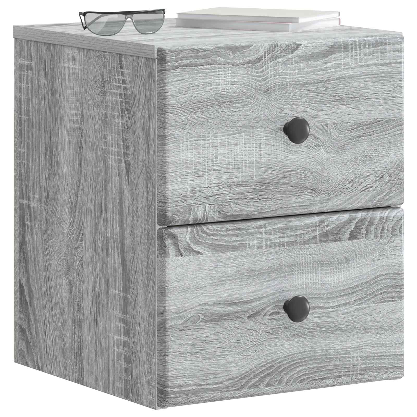 Cabinet de chevet mural 2 pcs Sonoma gris 34,5 x 33 x 40 cm - XIOS