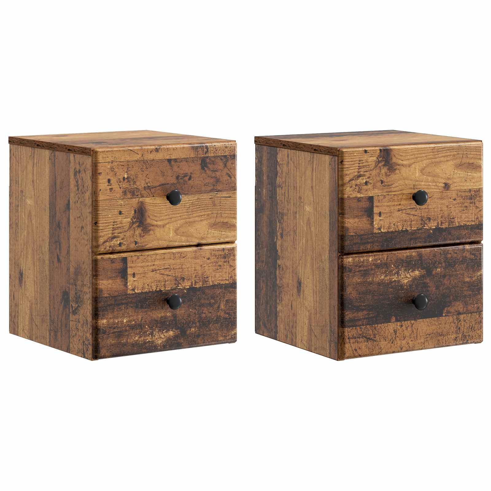 Cabinet de chevet mural 2 pcs Bois ancien 34,5 x 33 x 40 cm - XIOS