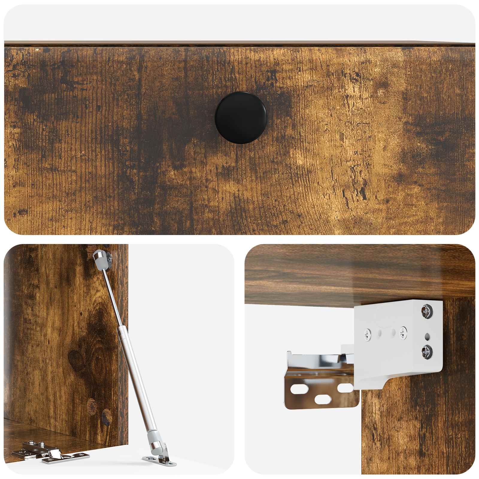 Meuble TV mural Chêne fumé 59,5 x 41 x 30 cm Bois d'ingénierie - XIOS