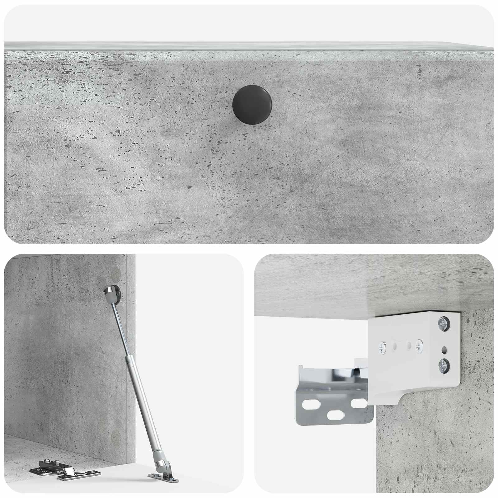 Meuble TV mural 78,5 x 41 x 30 cm Gris béton Bois d'ingénierie - XIOS