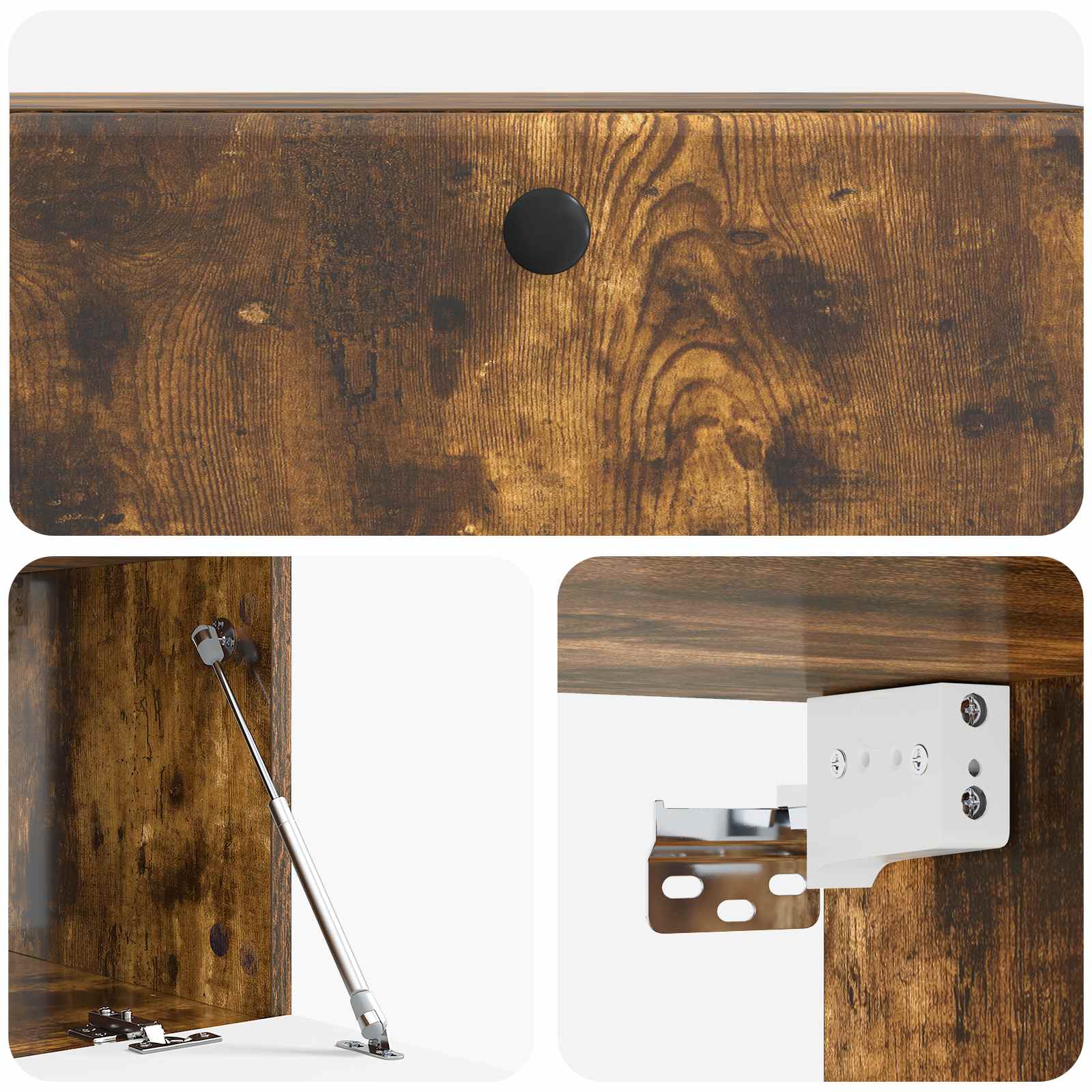 Meuble TV mural Chêne fumé 78,5 x 41 x 30 cm Bois d'ingénierie - XIOS