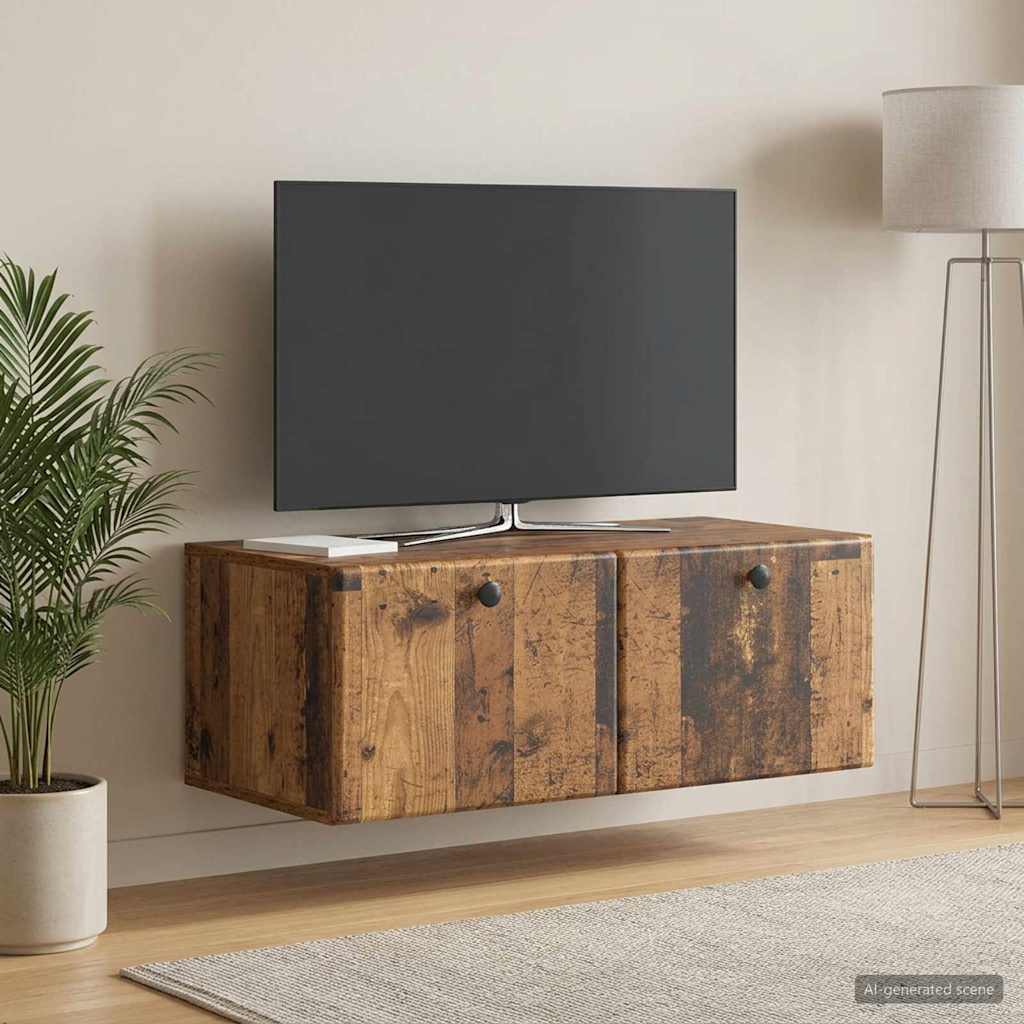 Meuble TV mural 78,5 x 41 x 30 cm Bois ancien Bois d'ingénierie - XIOS