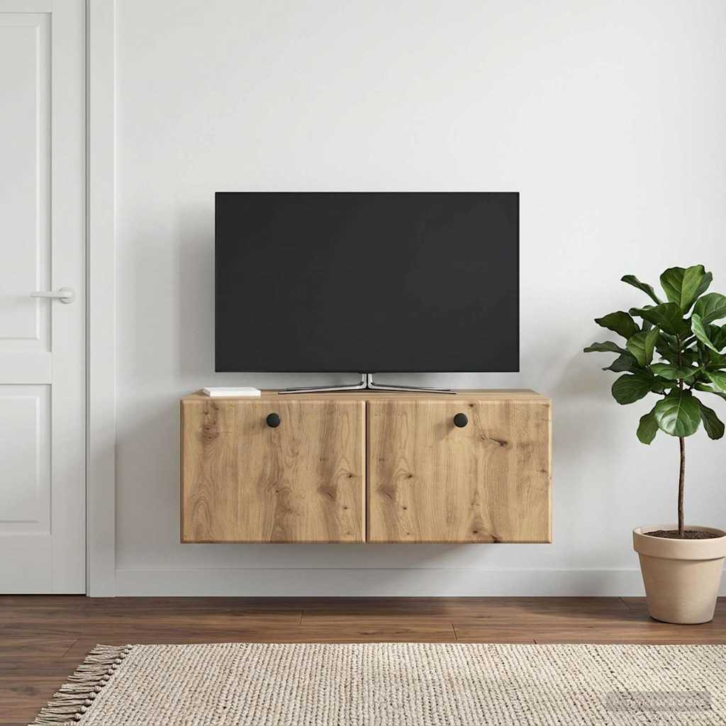 Meuble TV mural 78,5 x 41 x 30 cm Chêne artisanal - XIOS