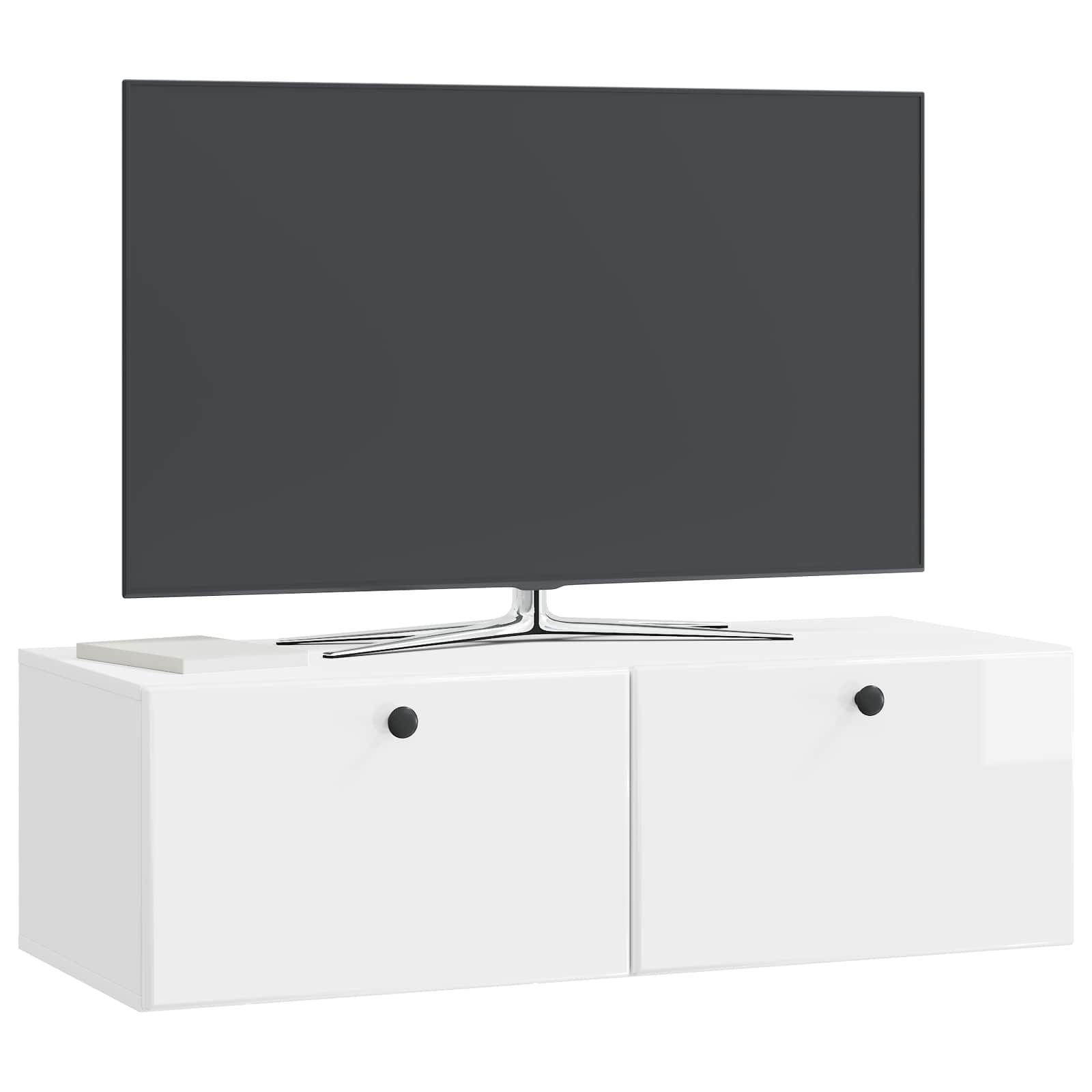 Meuble TV mural Montage mural Blanc brillant 98 x 41 x 30 cm - XIOS