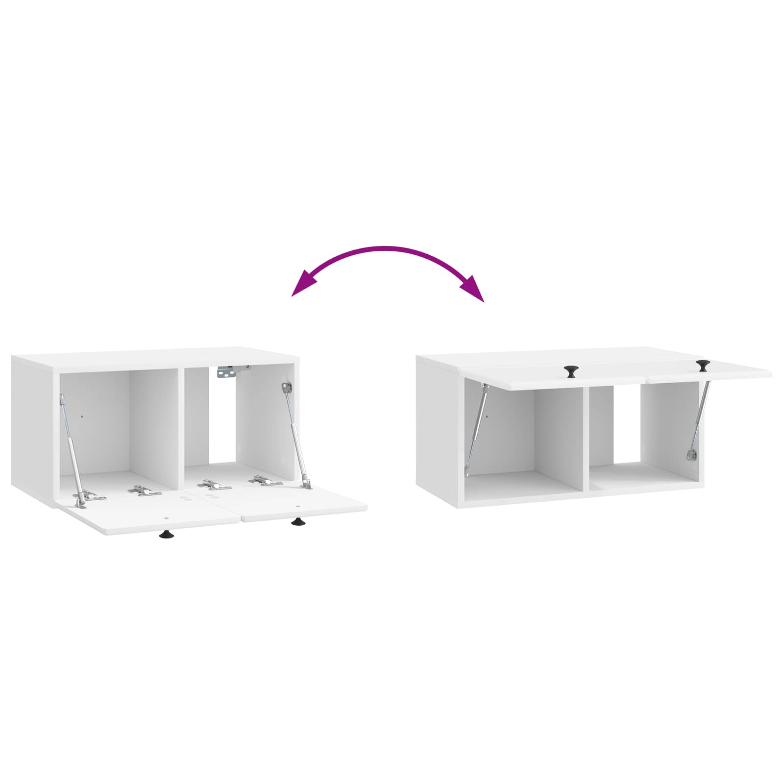 Meuble TV mural 59,5 x 31 x 30 cm Blanc brillant - XIOS