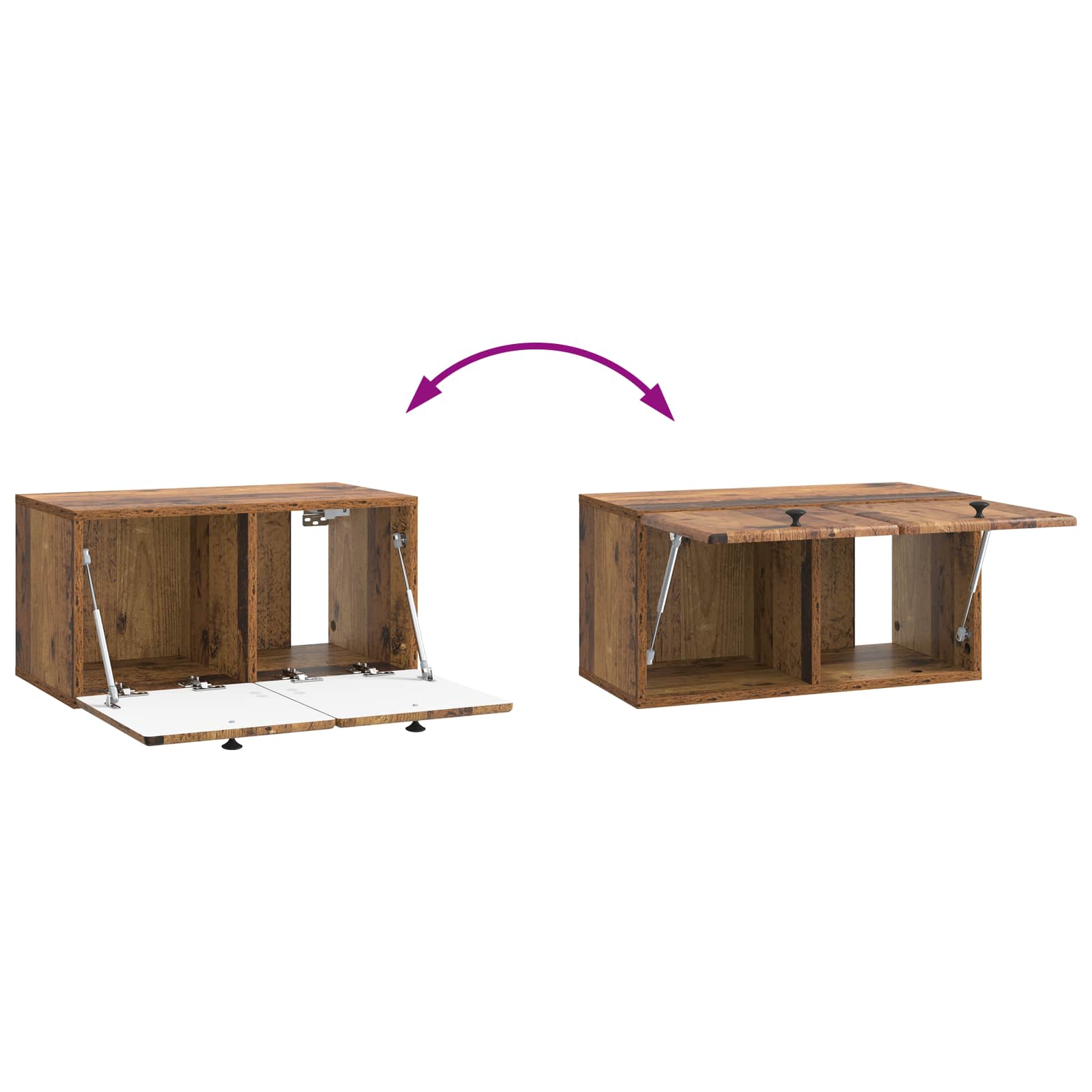 Meuble TV mural 59,5 x 31 x 30 cm Bois ancien Bois d'ingénierie - XIOS