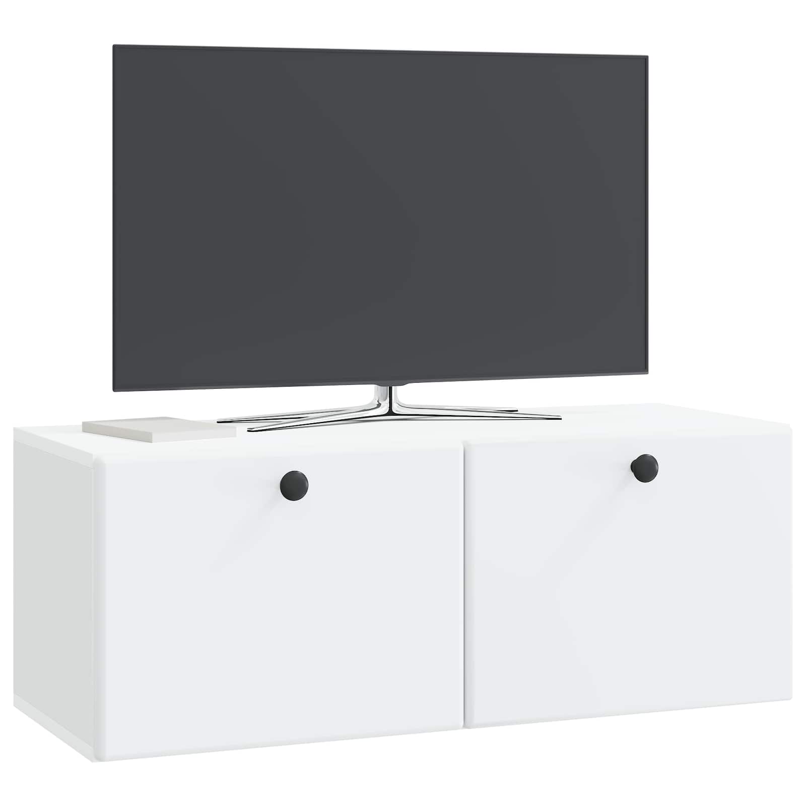 Meuble TV mural 78,5 x 31 x 30 cm Blanc Bois d'ingénierie - XIOS