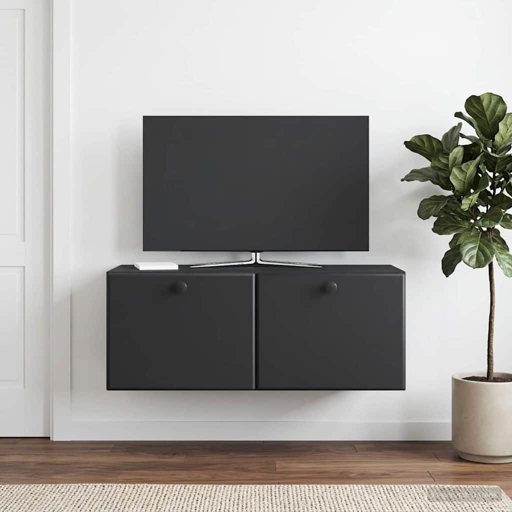 Meuble TV mural 78,5 x 31 x 30 cm Noir Bois d'ingénierie - XIOS