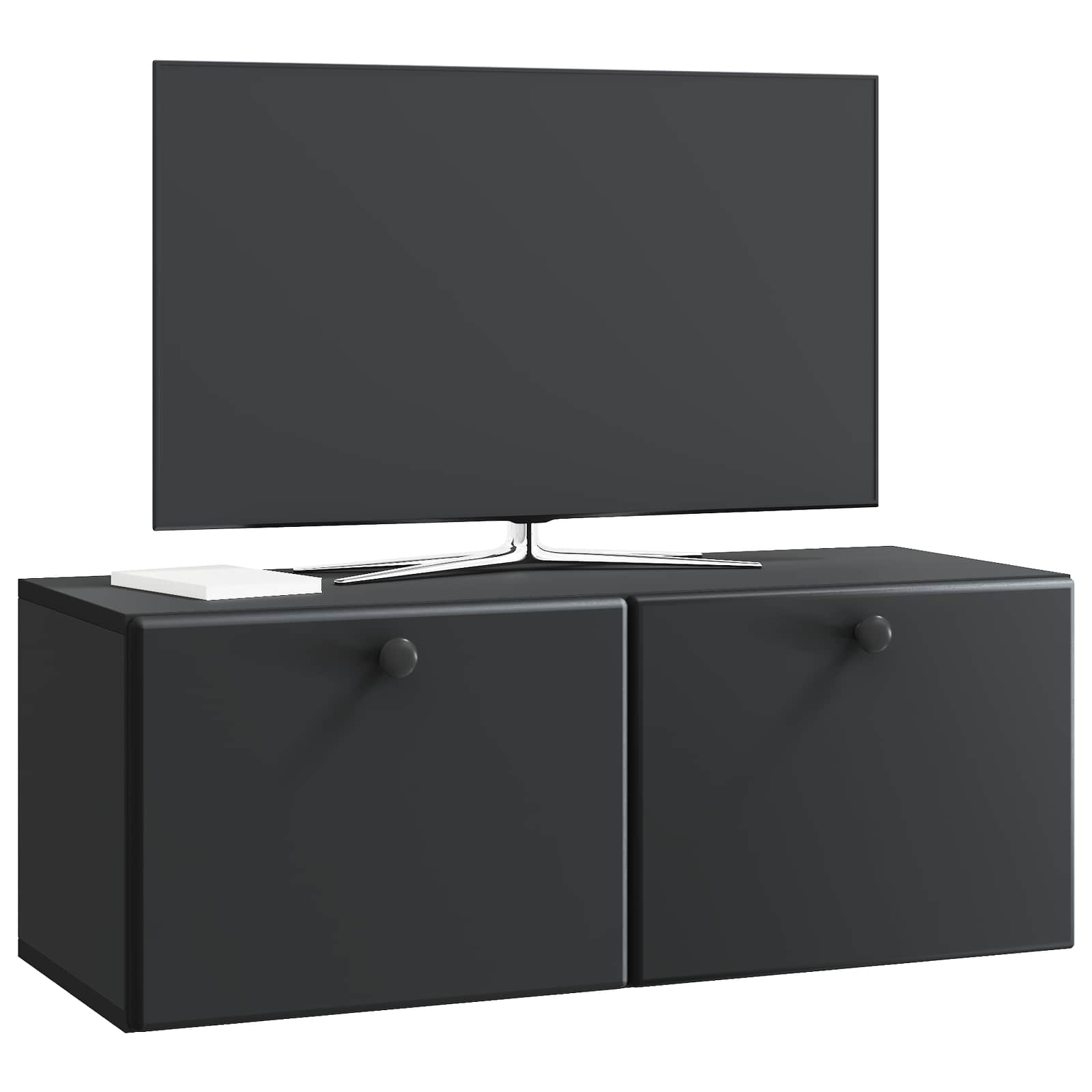 Meuble TV mural 78,5 x 31 x 30 cm Noir Bois d'ingénierie - XIOS