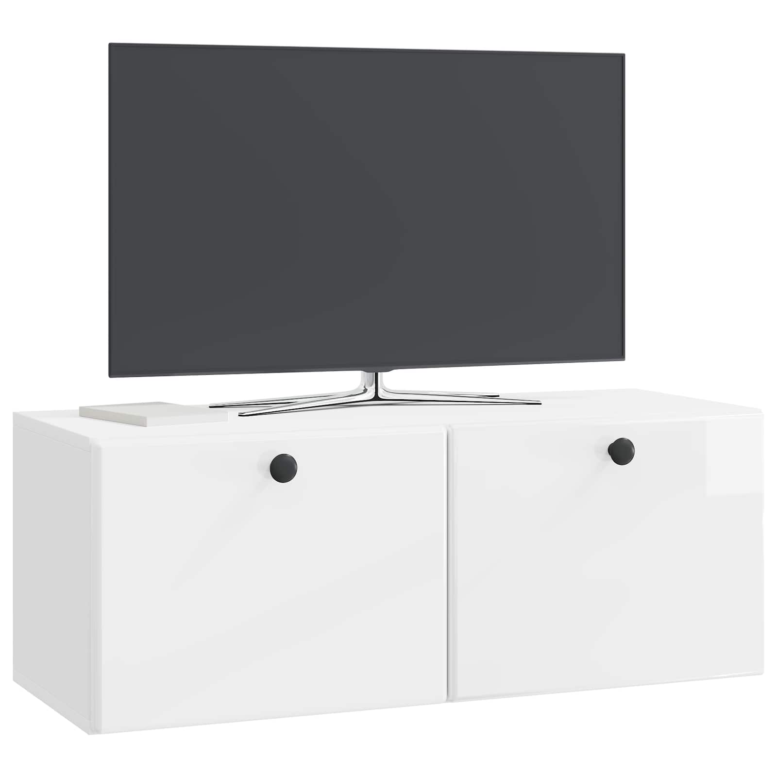 Meuble TV mural Montage mural Blanc brillant 78,5 x 31 x 30 cm - XIOS