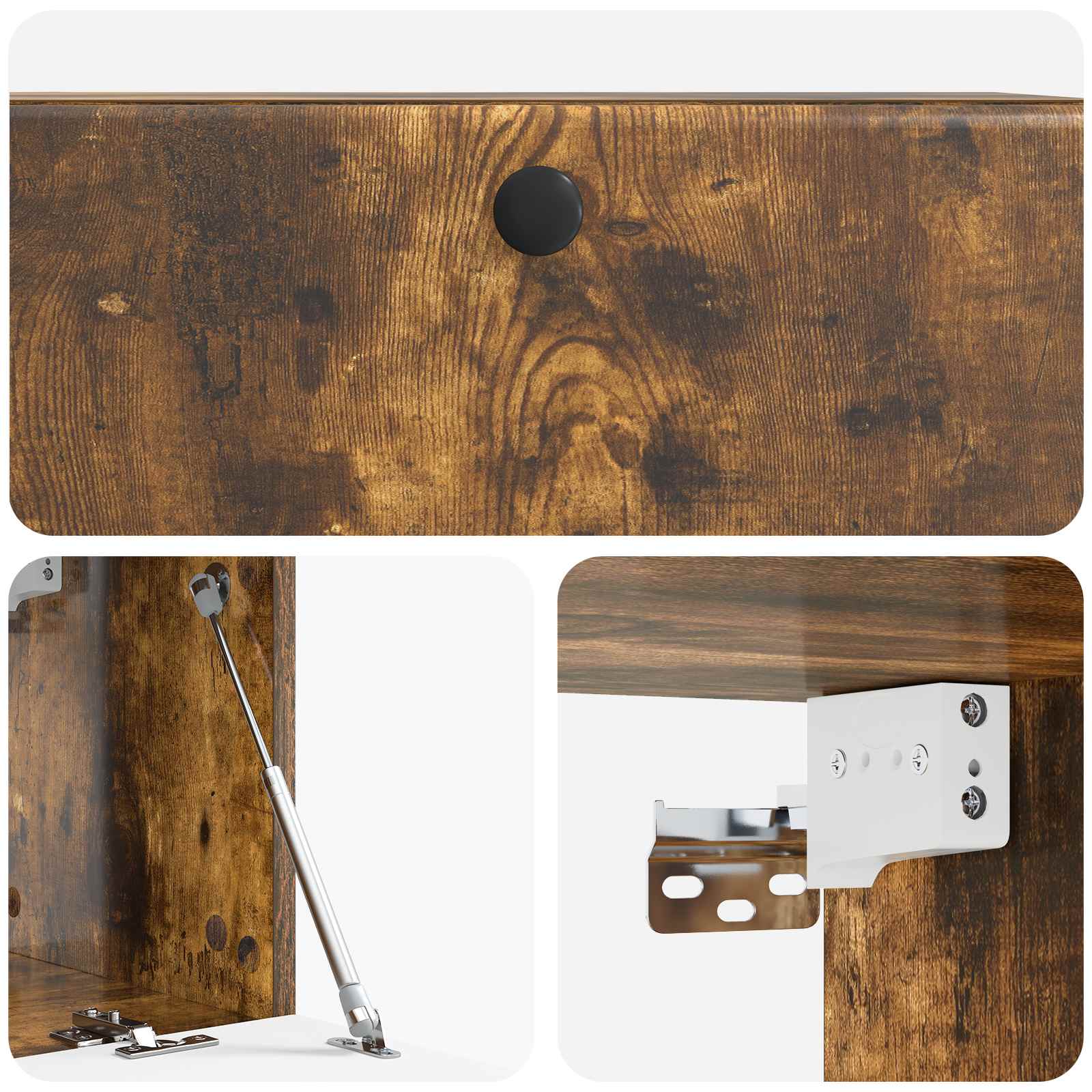 Meuble TV mural 78,5 x 31 x 30 cm Chêne fumé Bois d'ingénierie - XIOS