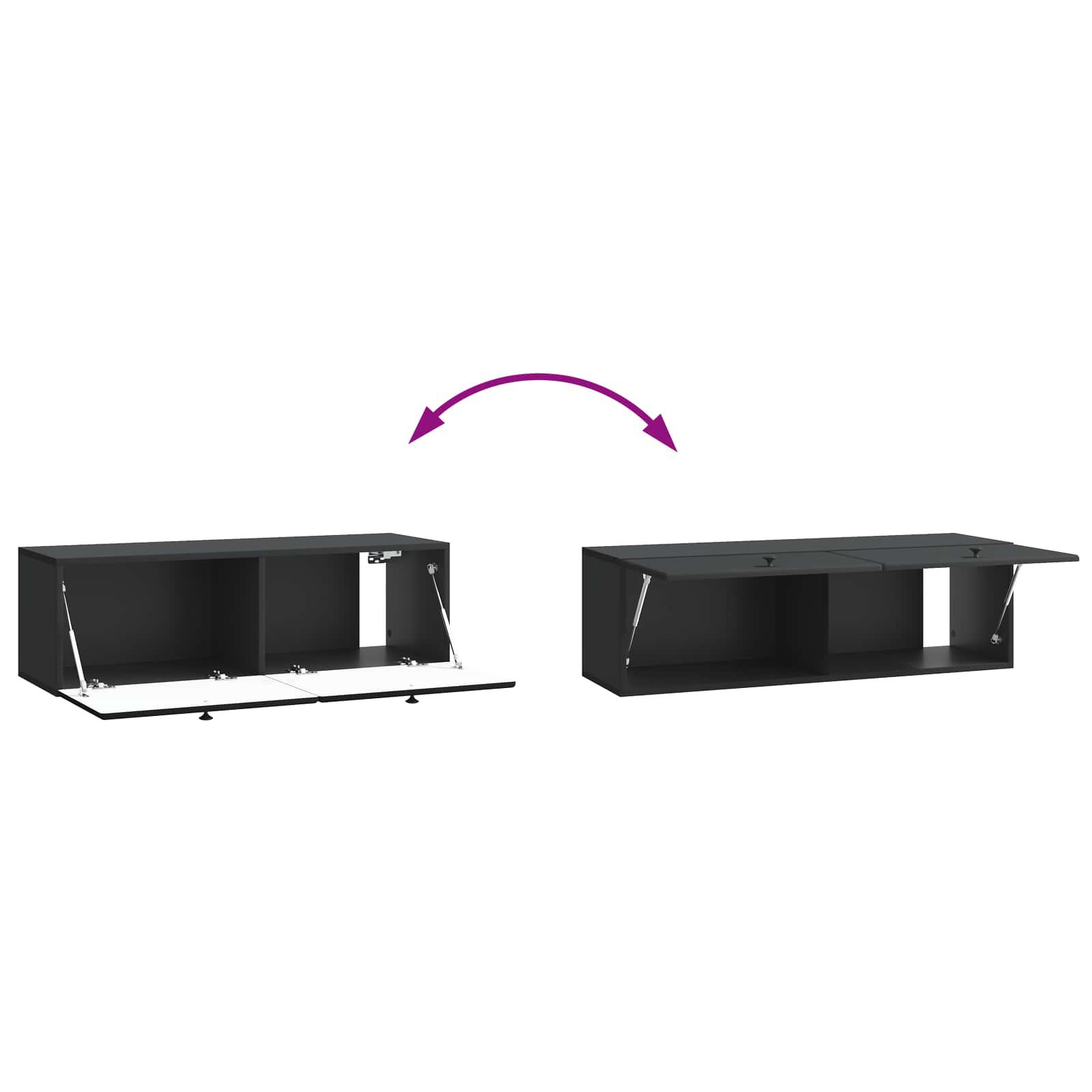 Meuble TV mural Noir 98 x 31 x 30 cm Bois d'ingénierie - XIOS