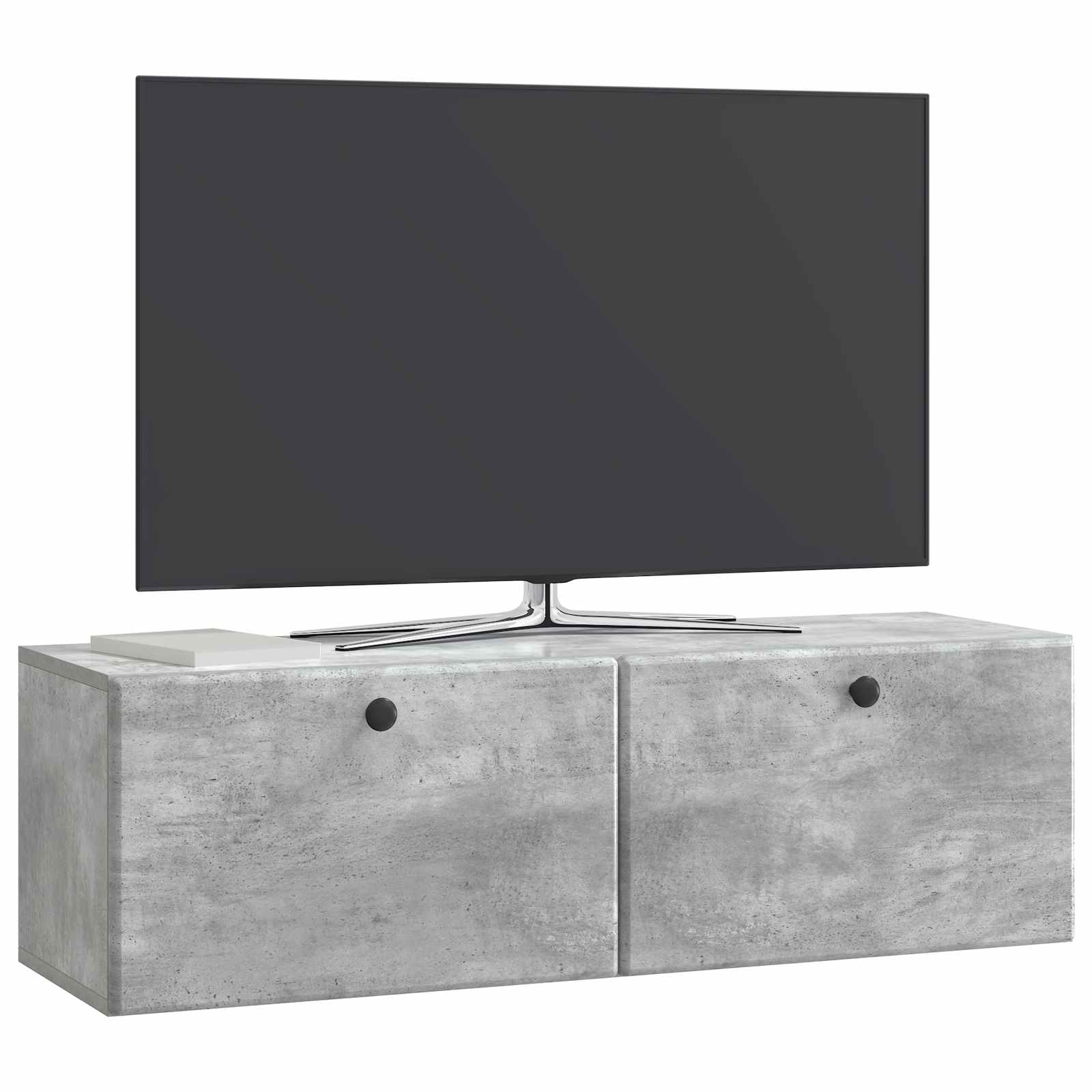 Meuble TV mural 98 x 31 x 30 cm Gris béton Bois d'ingénierie - XIOS
