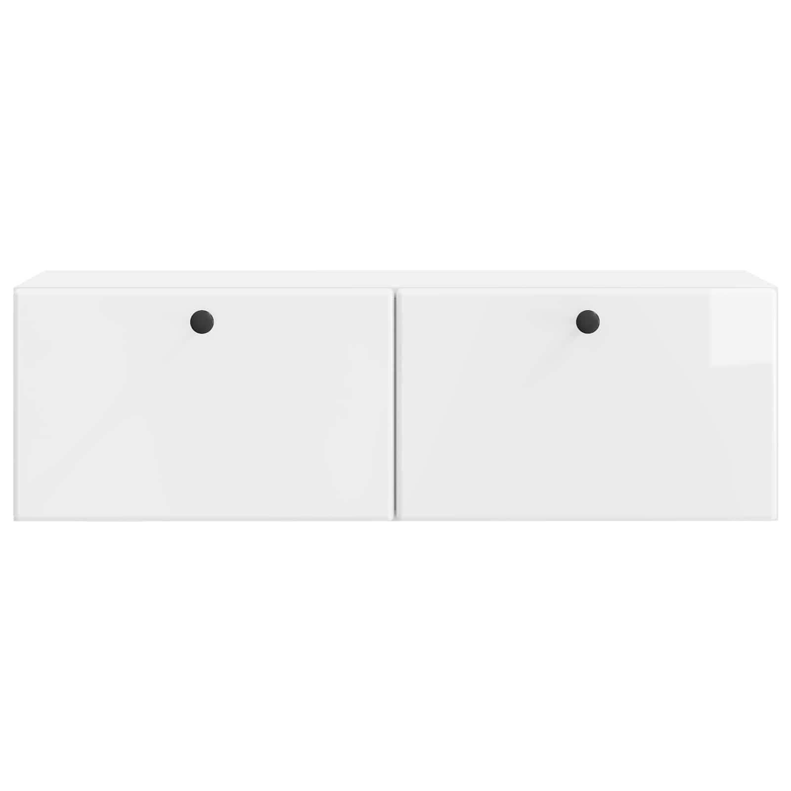 Meuble TV mural Montage mural Blanc brillant 98 x 31 x 30 cm - XIOS