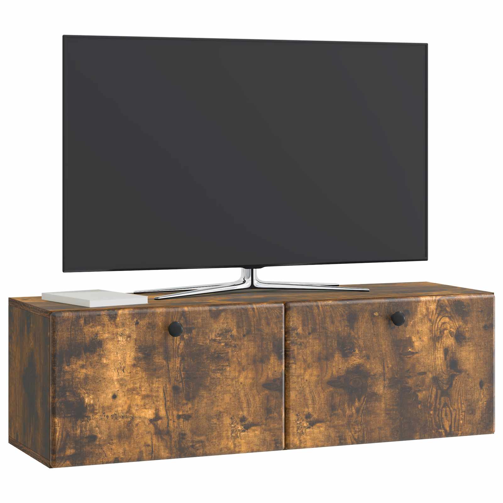 Meuble TV mural Chêne fumé 98 x 31 x 30 cm Bois d'ingénierie - XIOS