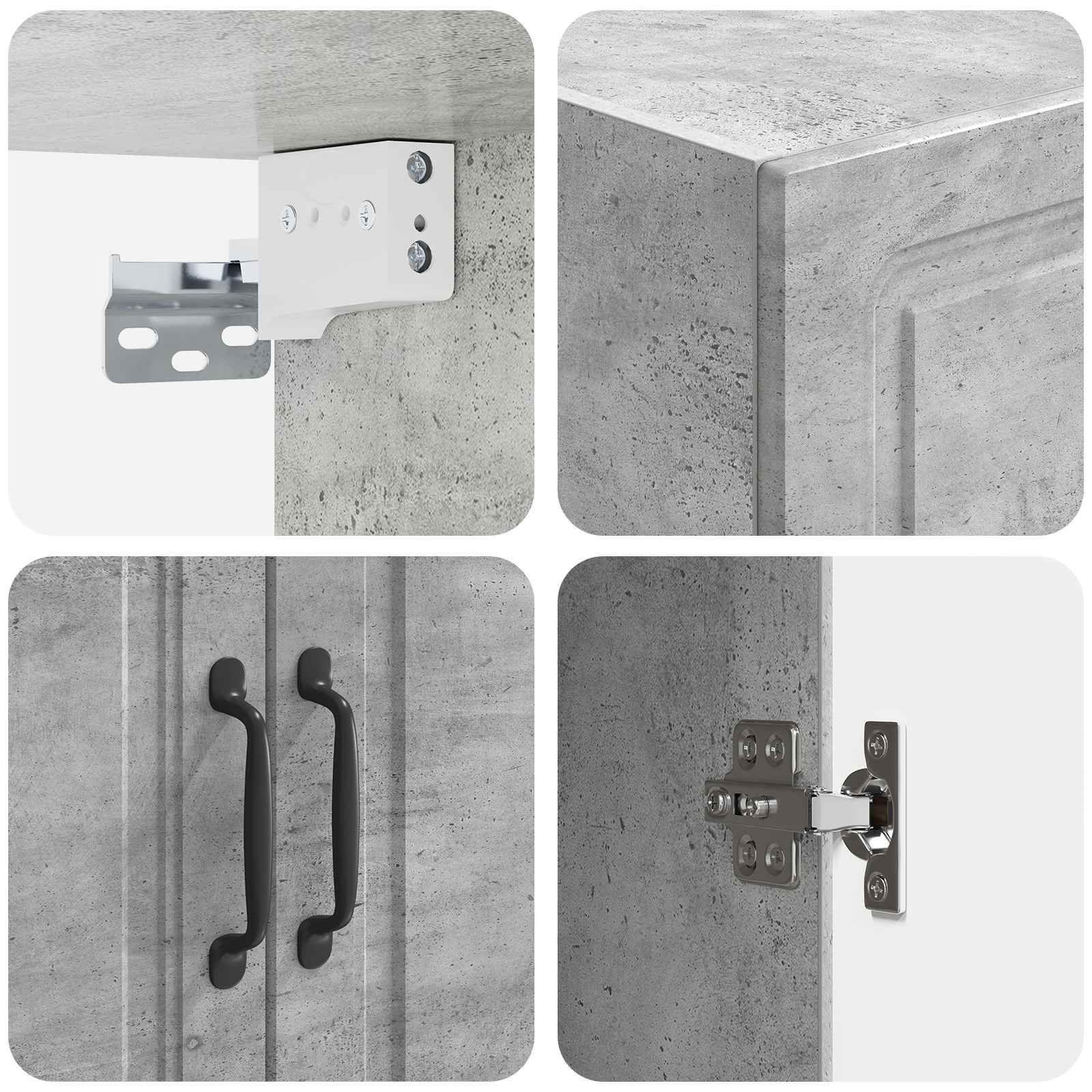 Armoire Murale Gris béton 66 x 34,5 x 90 cm Bois d'ingénierie - XIOS