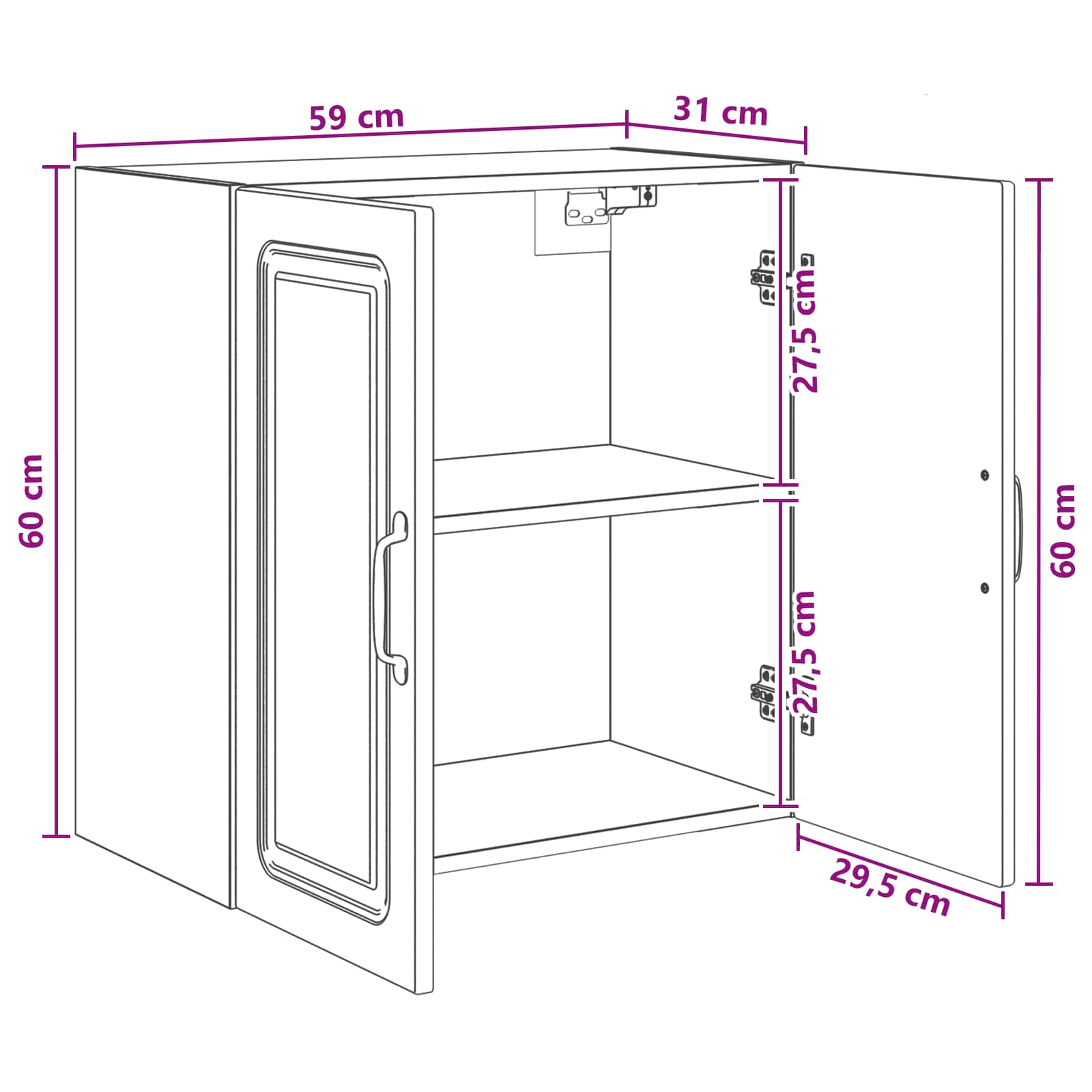Armoire Murale Bois ancien 59 x 31 x 60 cm Bois d'ingénierie - XIOS