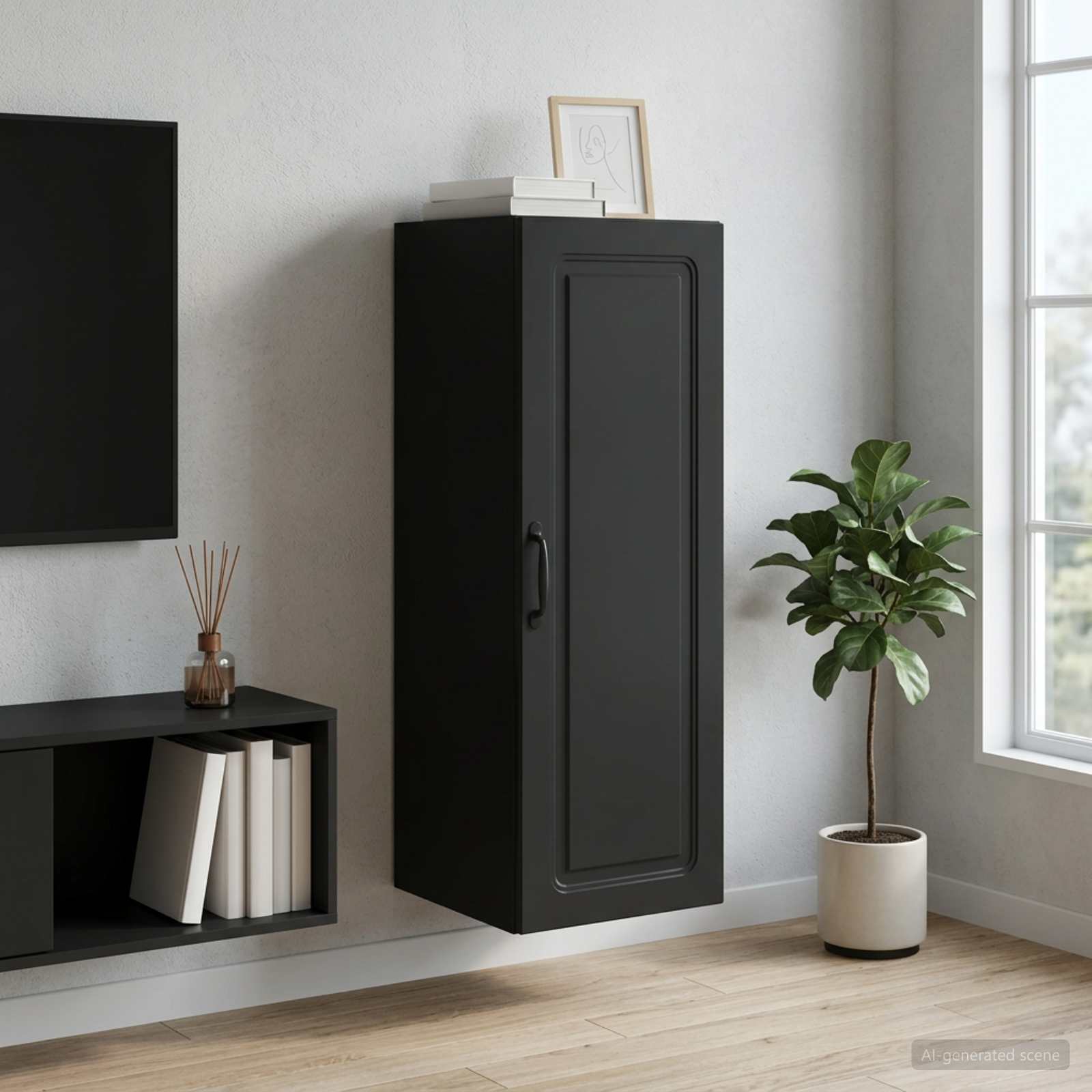 Armoire Murale Noir 33 x 34,5 x 90 cm Bois d'ingénierie - XIOS