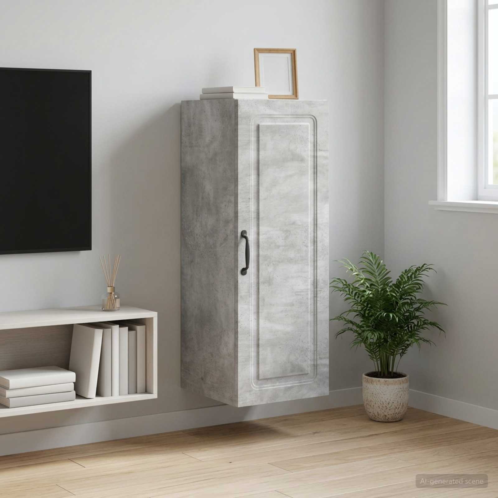 Armoire Murale Gris béton 33 x 34,5 x 90 cm Bois d'ingénierie - XIOS