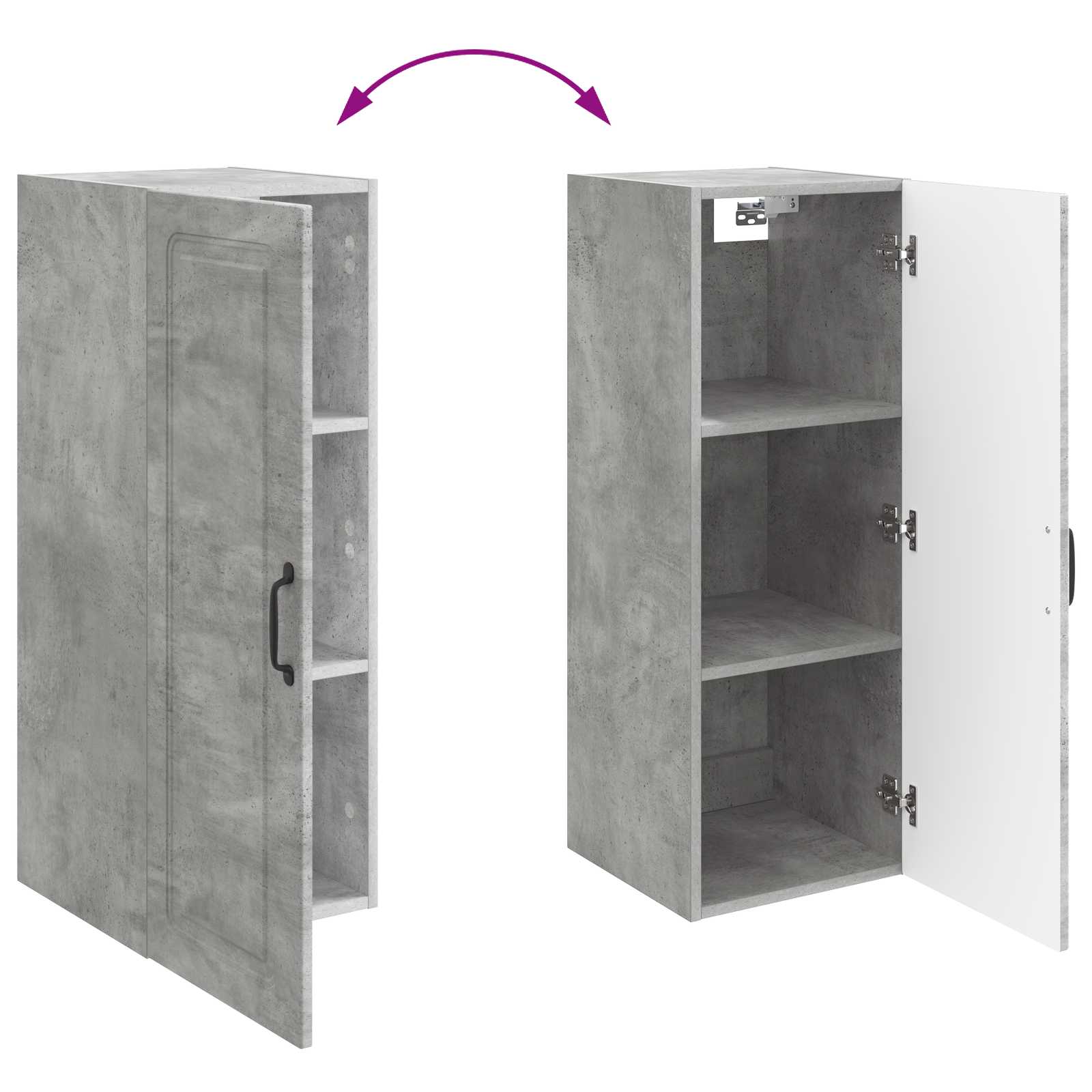 Armoire Murale Gris béton 33 x 34,5 x 90 cm Bois d'ingénierie