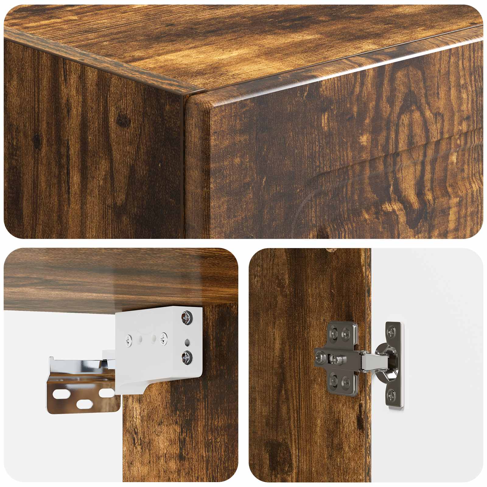 Armoire Murale Chêne fumé 33 x 34,5 x 90 cm Bois d'ingénierie