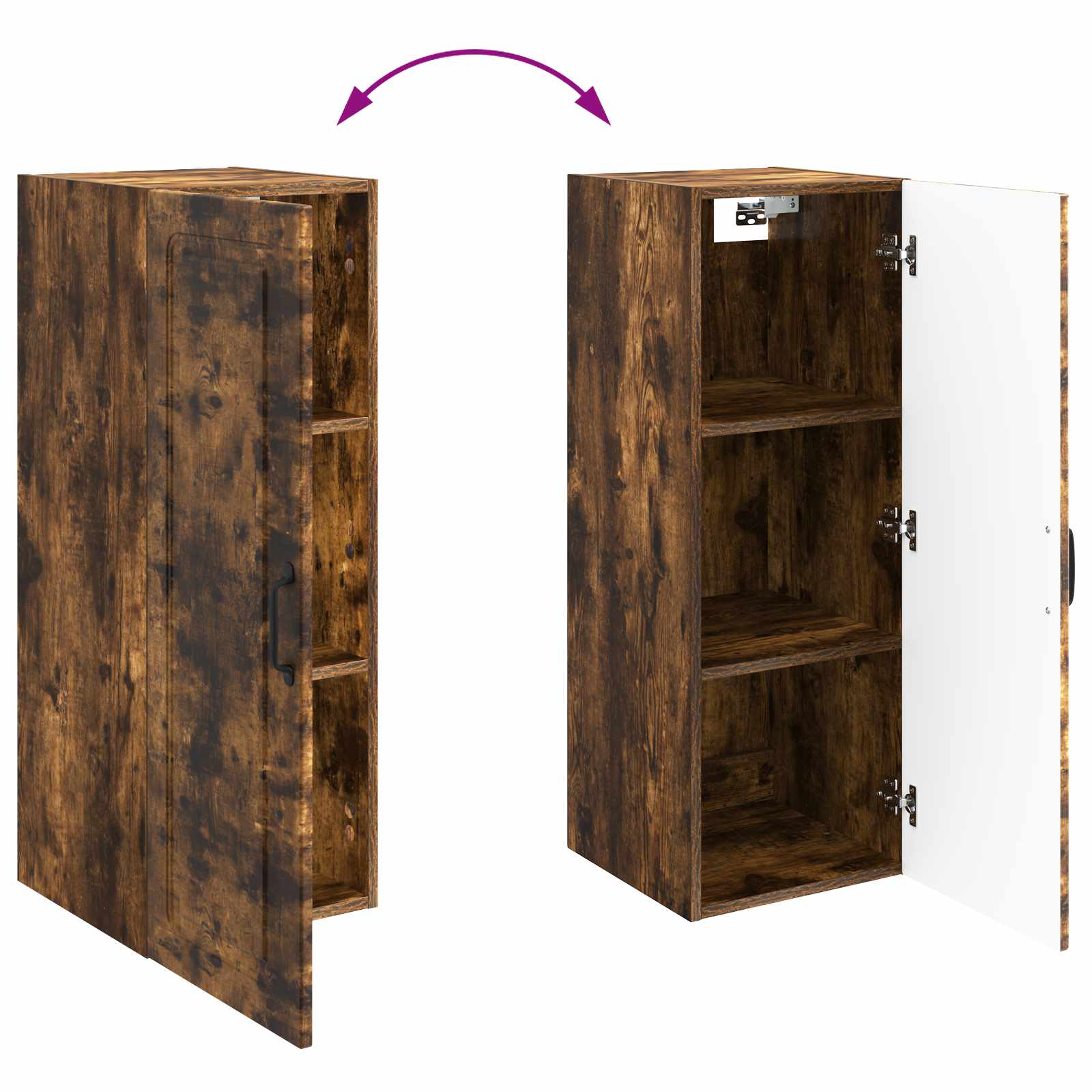 Armoire Murale Chêne fumé 33 x 34,5 x 90 cm Bois d'ingénierie