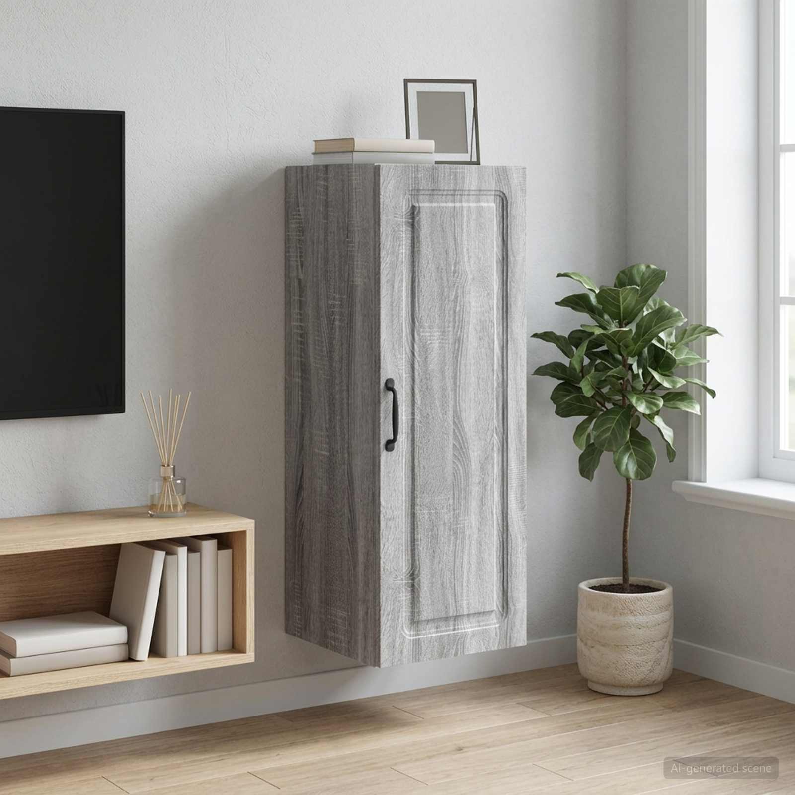 Armoire Murale Sonoma gris 33 x 34,5 x 90 cm Bois d'ingénierie - XIOS