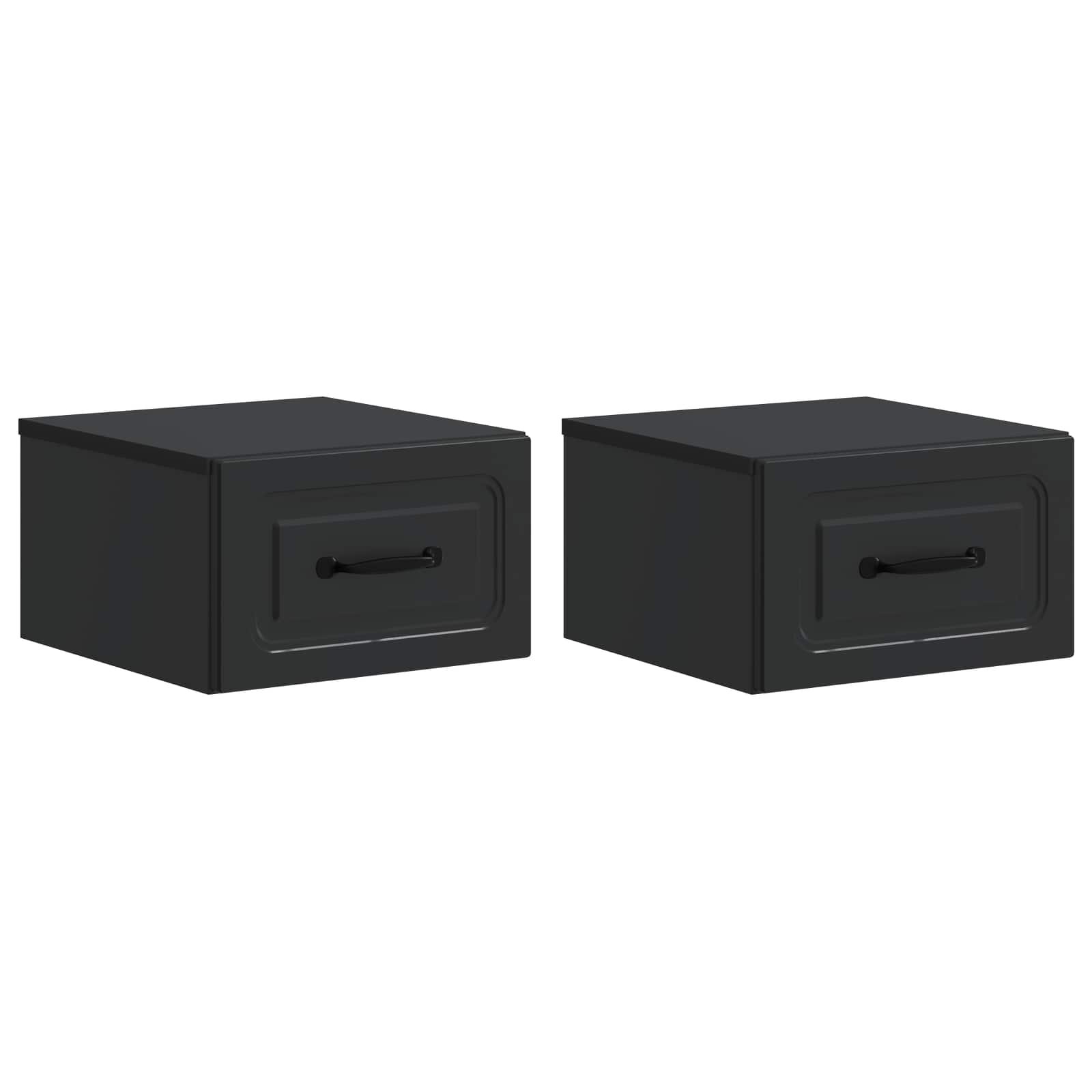 Cabinet de chevet mural 2 pcs Noir 34,5 x 33 x 20 cm - XIOS