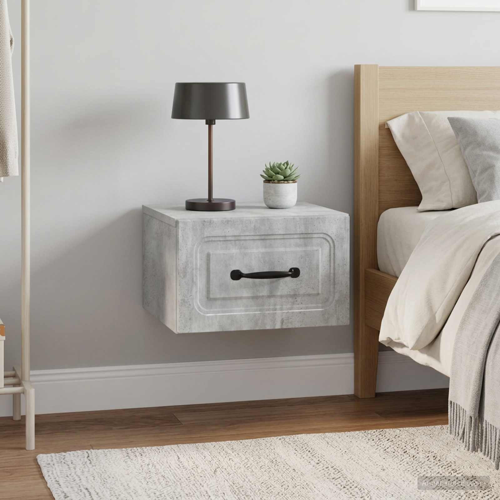 Cabinet de chevet mural 2 pcs Gris béton 34,5 x 33 x 20 cm - XIOS