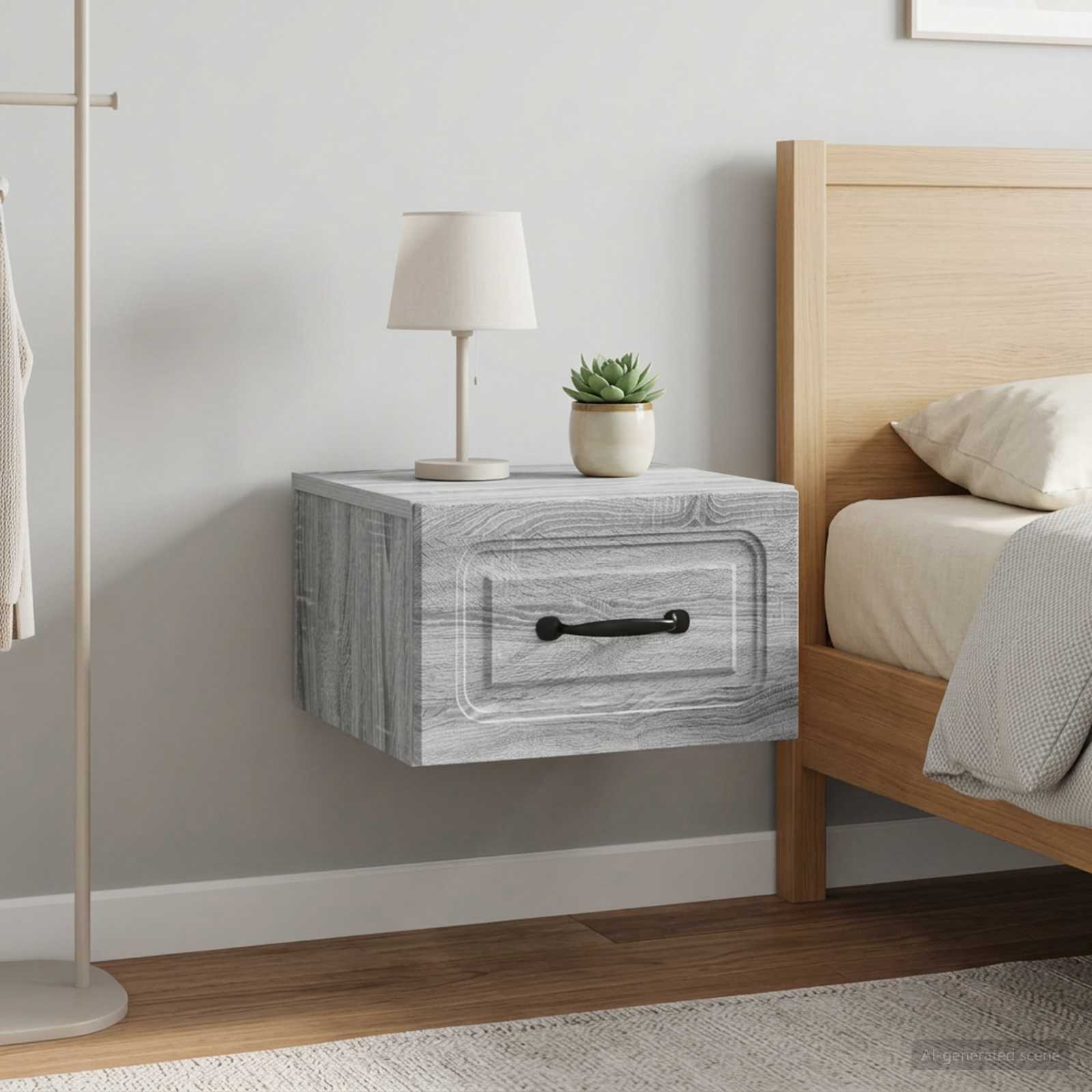 Cabinet de chevet mural 2 pcs Sonoma gris 34,5 x 33 x 20 cm - XIOS