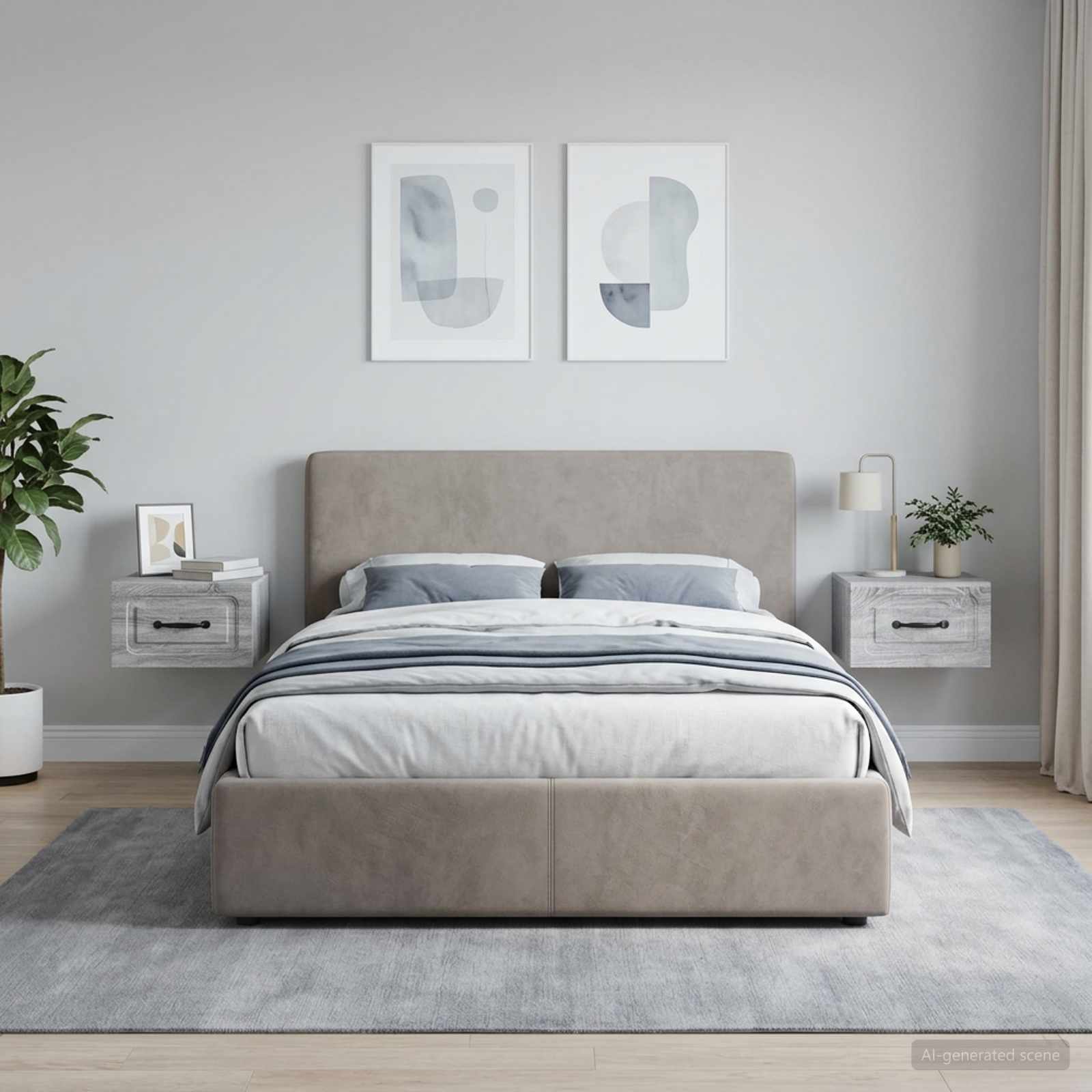 Cabinet de chevet mural 2 pcs Sonoma gris 34,5 x 33 x 20 cm - XIOS