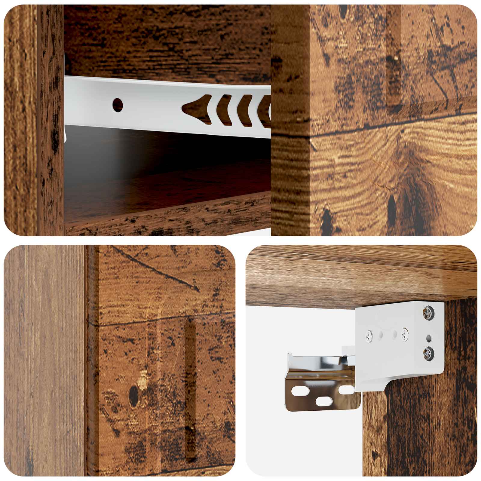 Cabinet de chevet mural Bois ancien 49 x 34,5 x 20 cm - XIOS