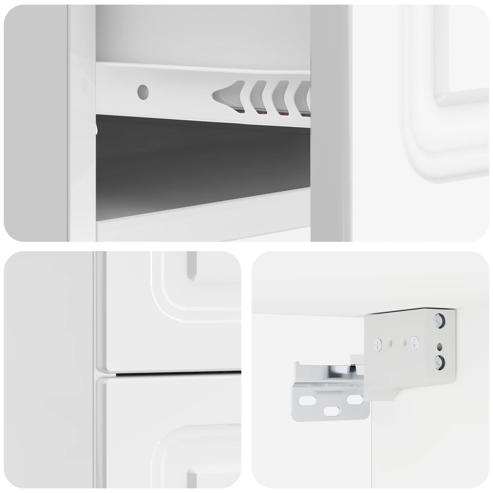Cabinet de chevet mural 2 pcs Blanc brillant 34,5 x 33 x 40 cm - XIOS