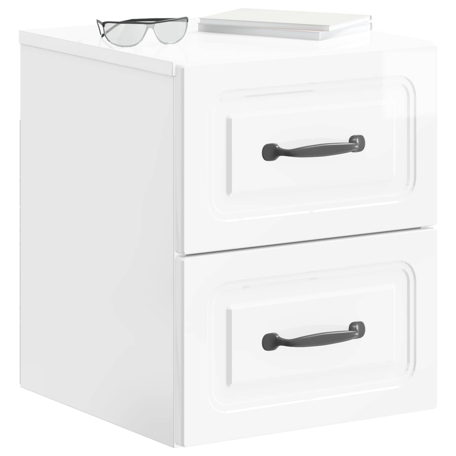 Cabinet de chevet mural 2 pcs Blanc brillant 34,5 x 33 x 40 cm - XIOS